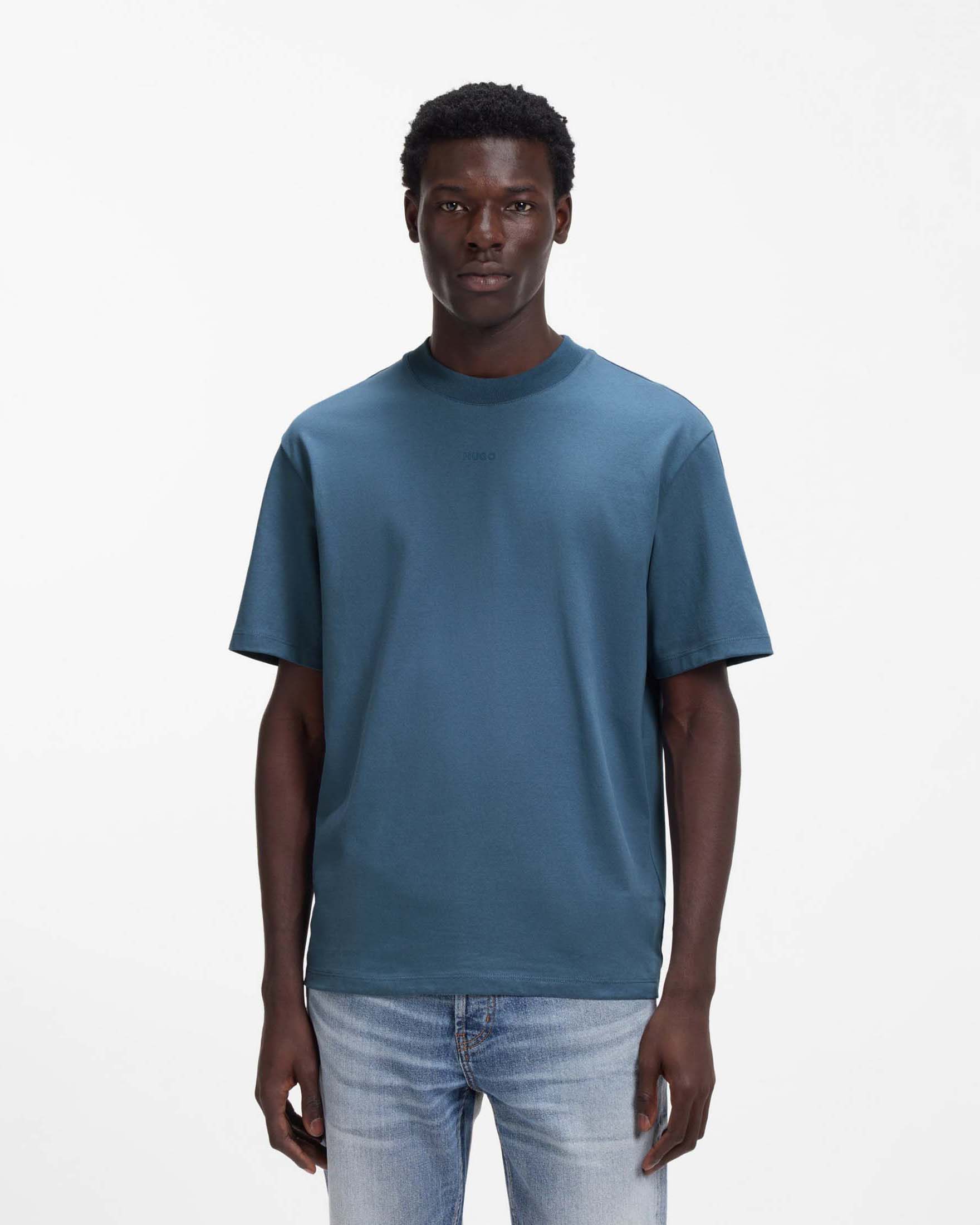 T-shirt Hugo avio in cotone con logo in tono sul petto