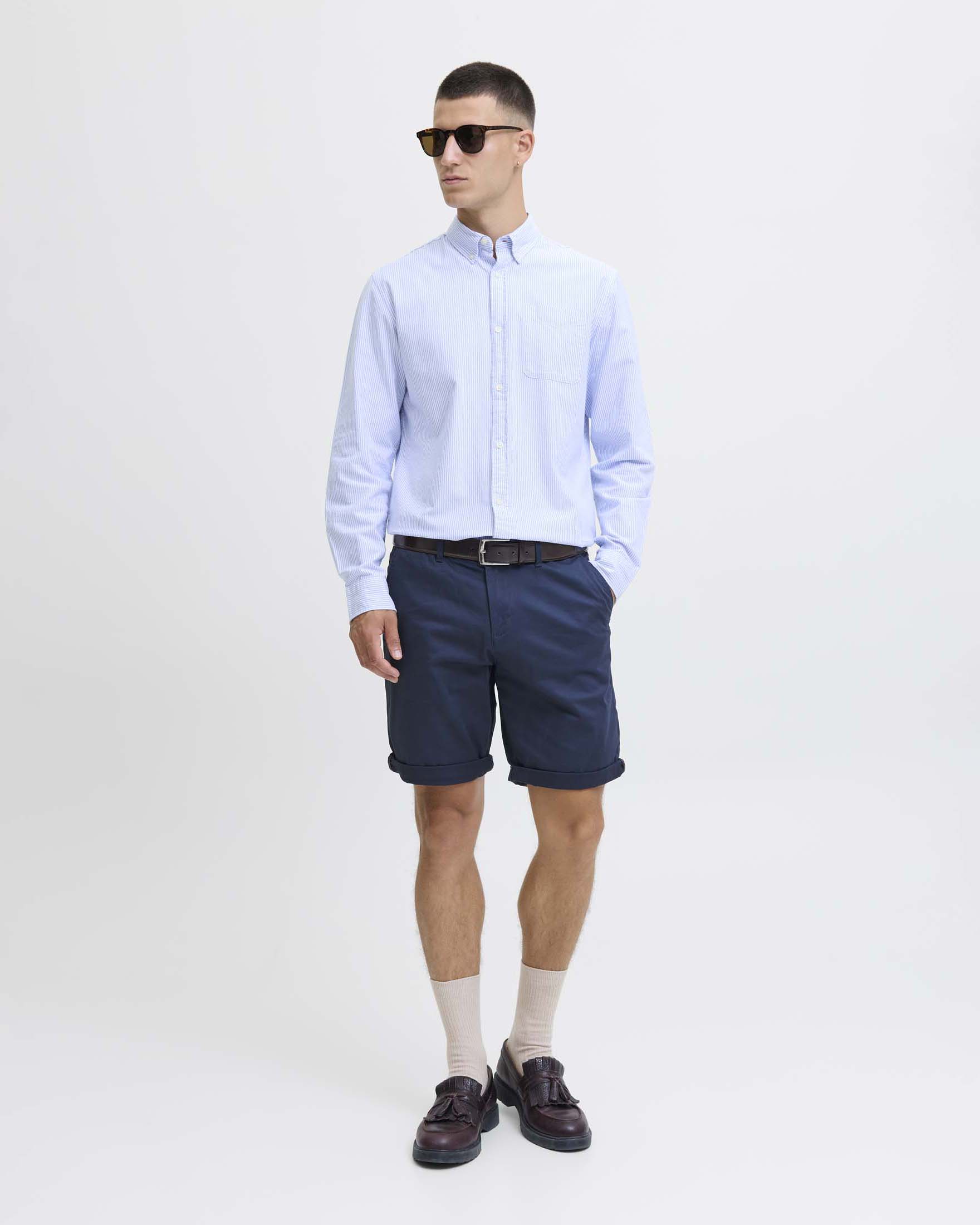 Bermuda chino Jack & Jones blu in cotone elasticizzato