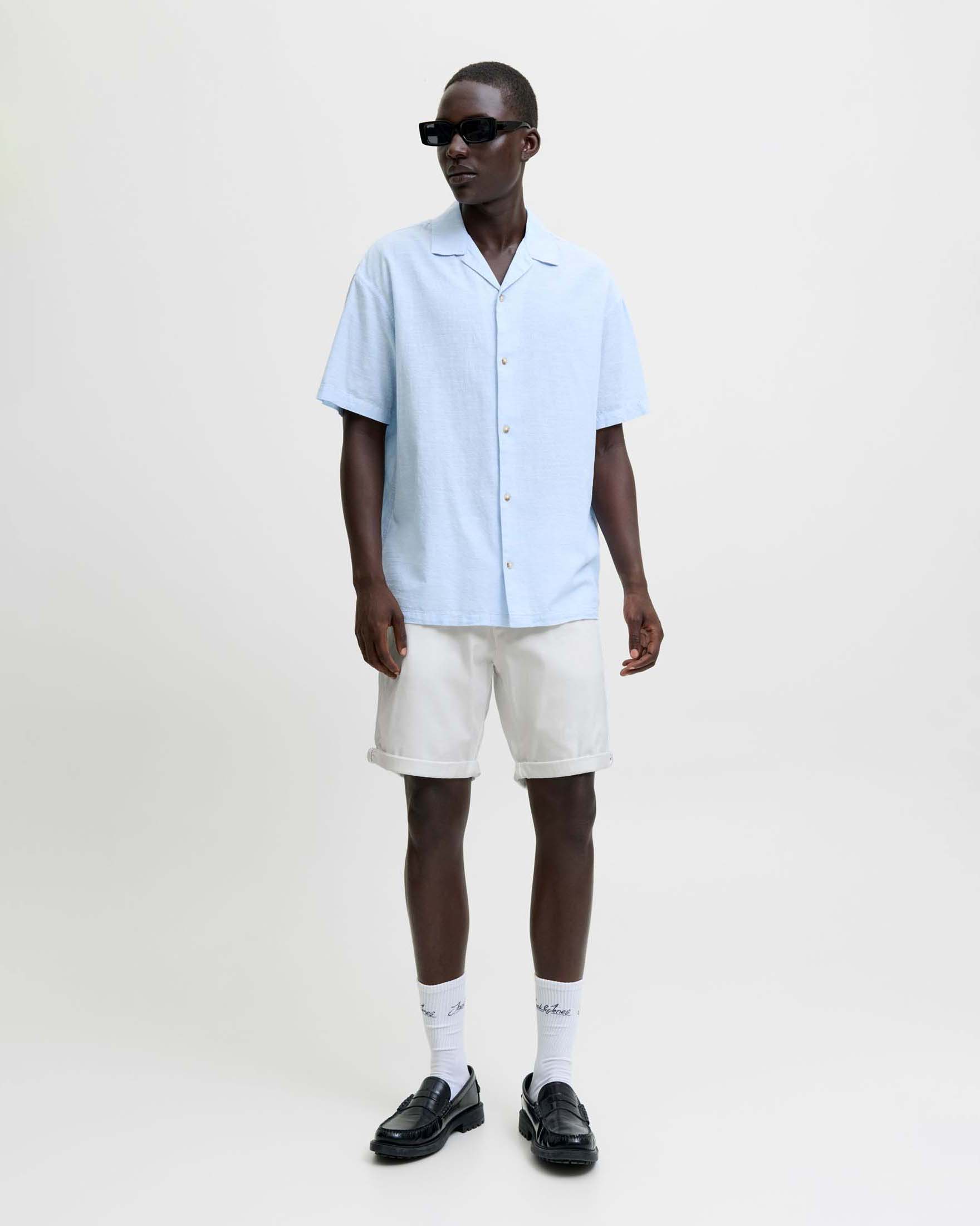 Bermuda chino Jack & Jones bianco in cotone elasticizzato