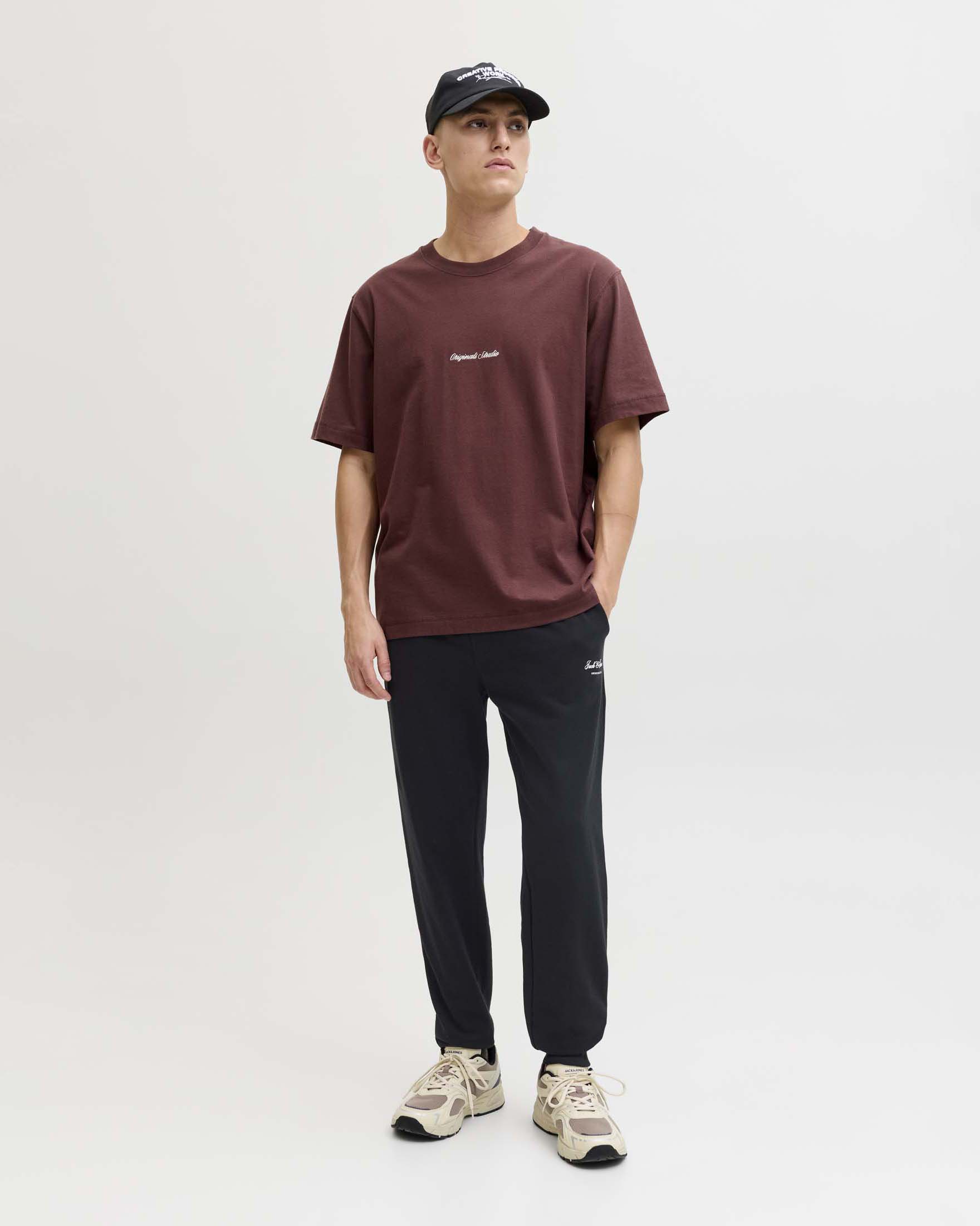 Pantaloni in felpa neri in cotone