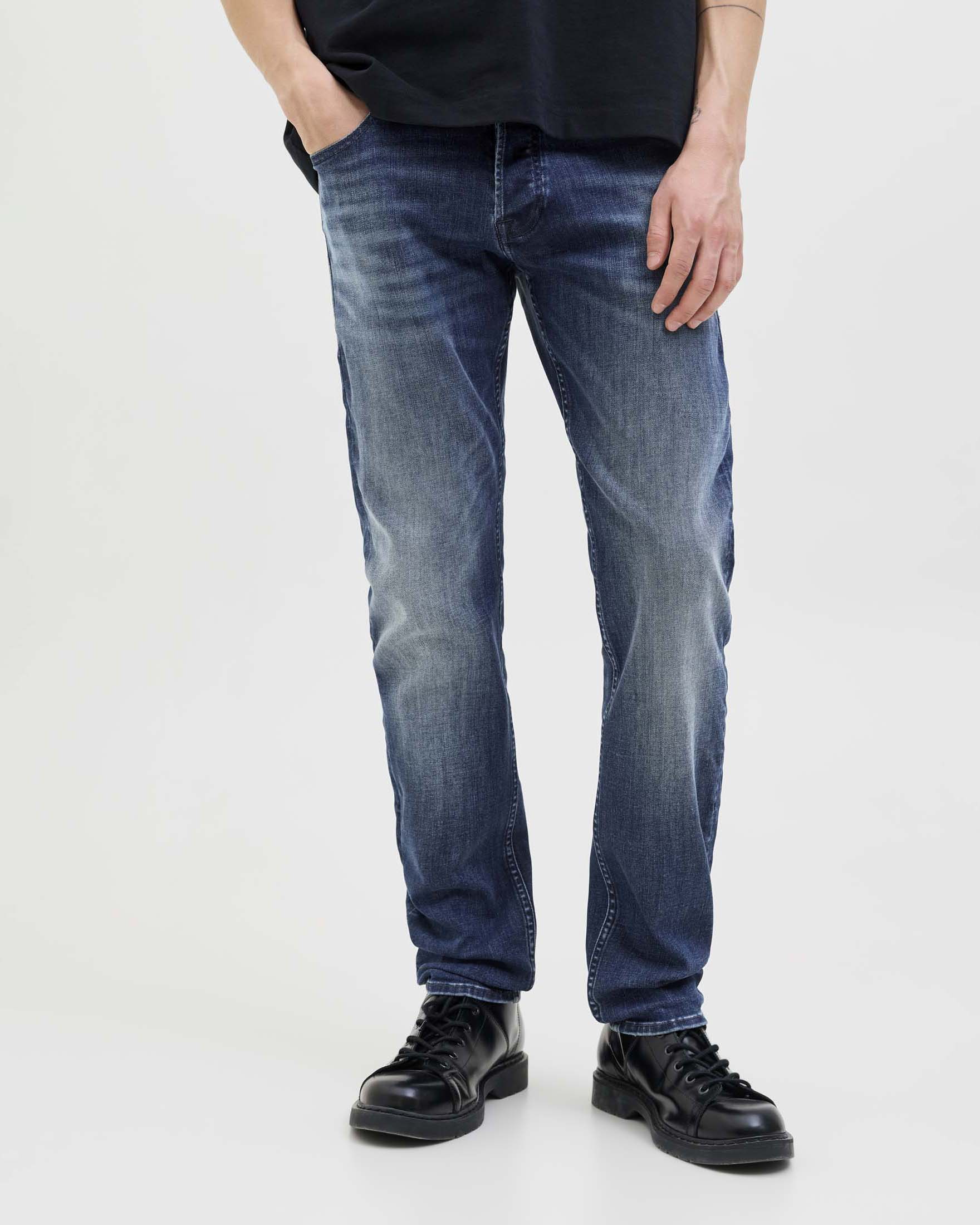 Jeans slim Jack & Jones lavaggio medio stone washed in cotone elasticizzato