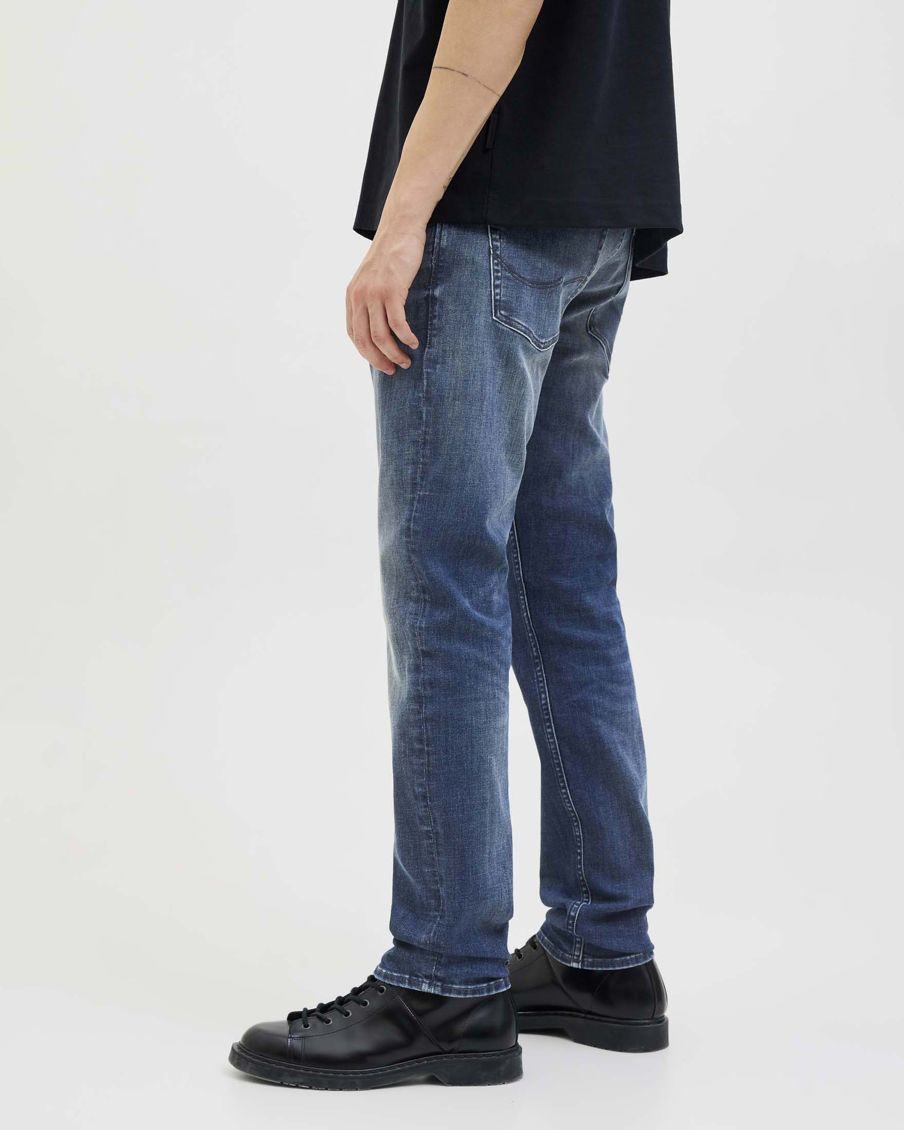 Jeans slim Jack & Jones lavaggio medio stone washed in cotone elasticizzato