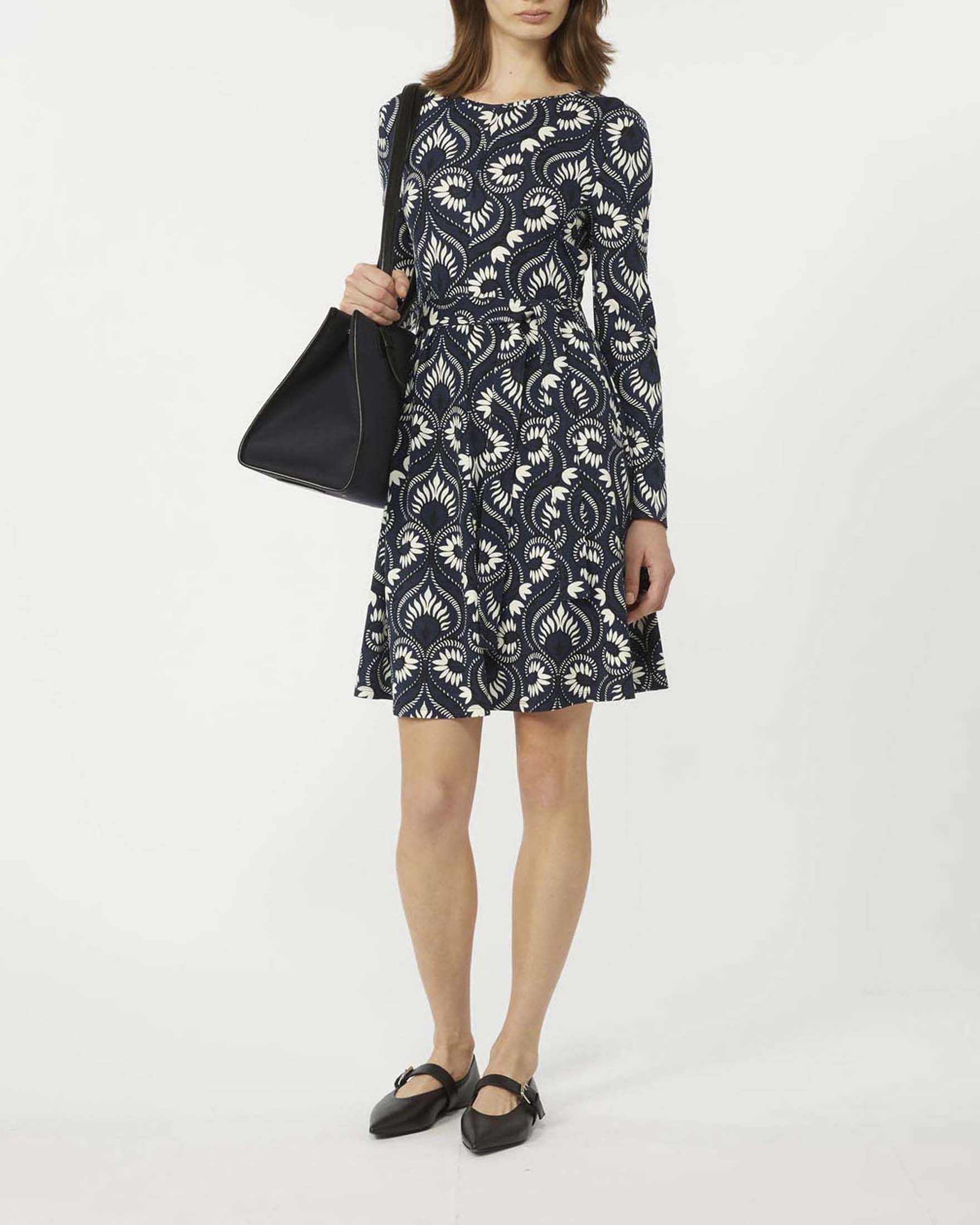 Abito corto blu Weekend Max Mara in punto Milano con stampa bandana all over