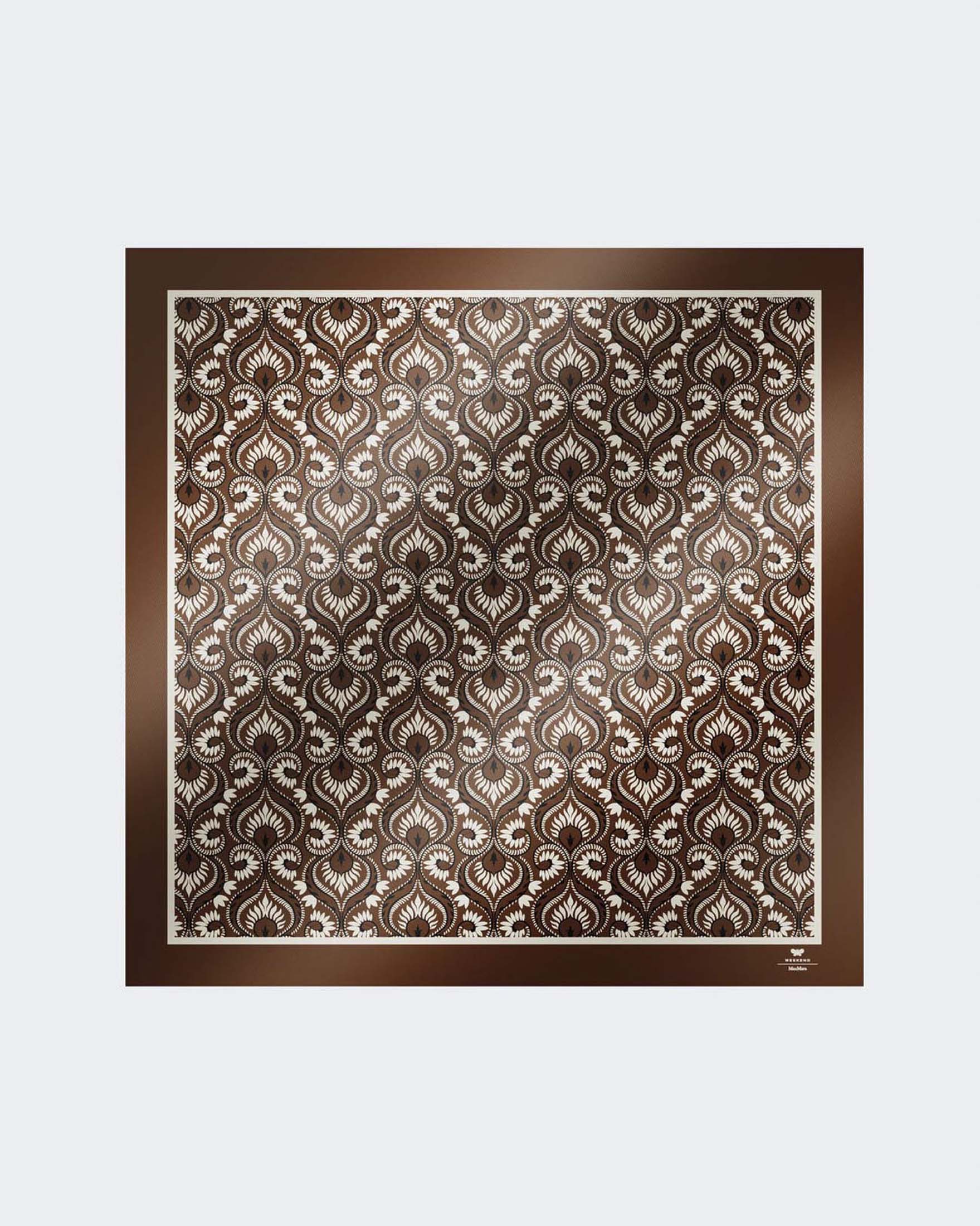 Foulard bordeaux in twill di pura seta Weekend Max Mara a fantasia stampata