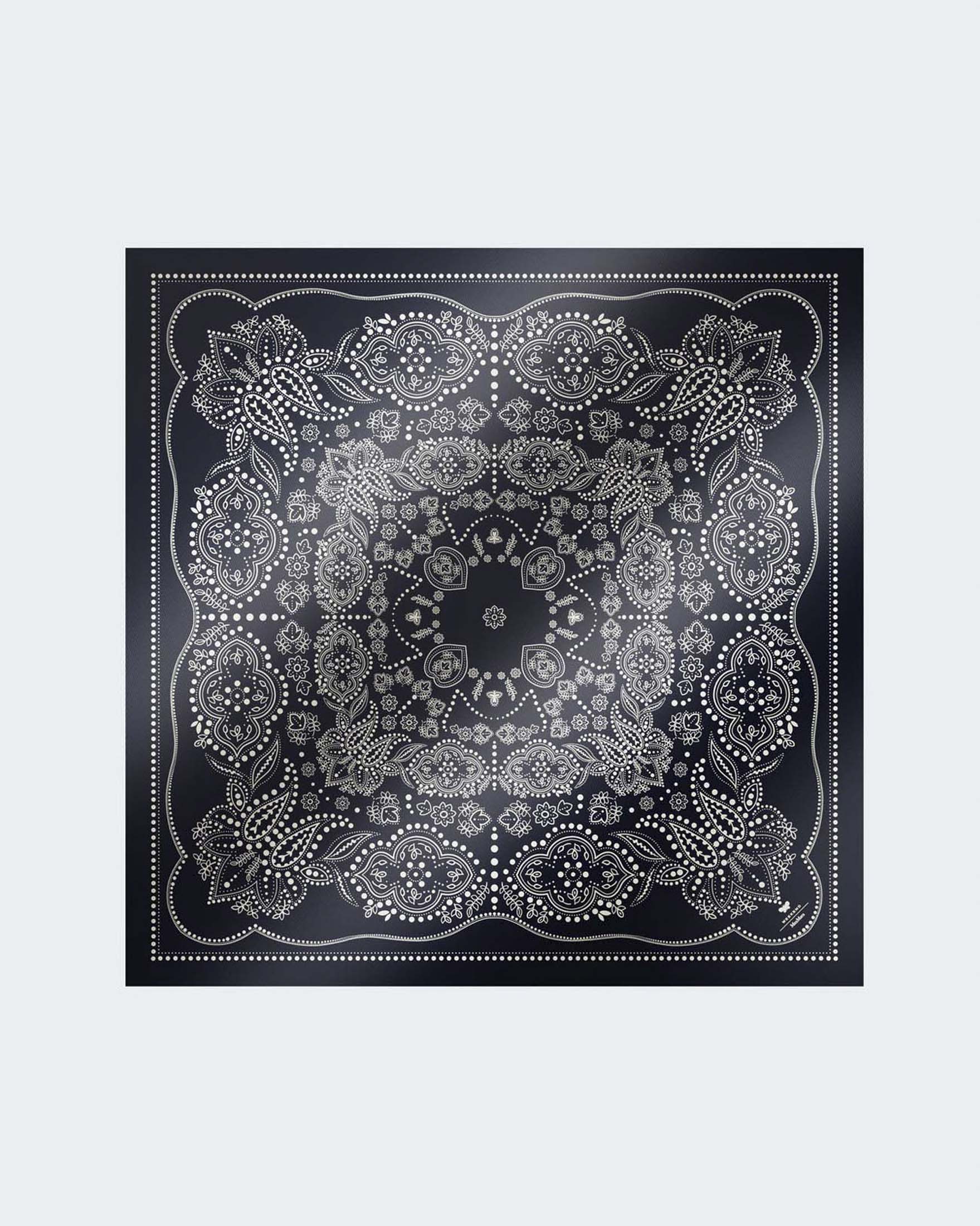 Foulard blu in twill di pura seta Weekend Max Mara a fantasia stampata