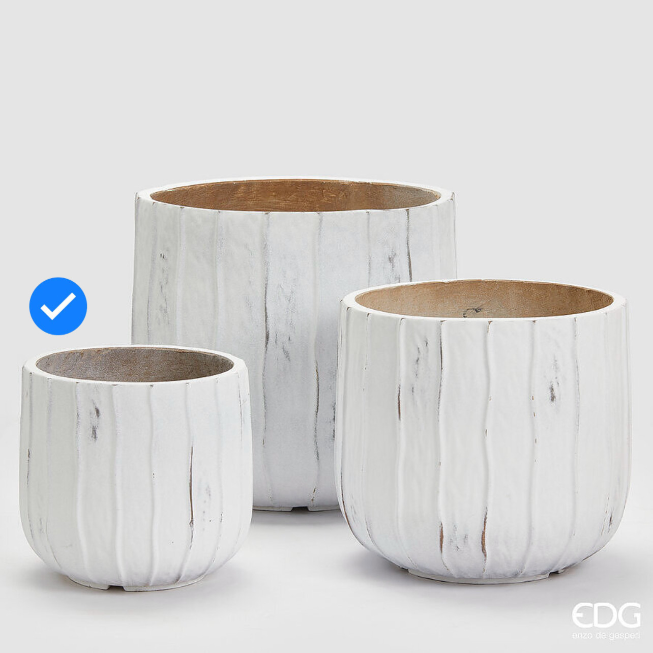 Vaso in Resinpietra Onde Rotondo  S3 M1 d.27 h.26 Edg