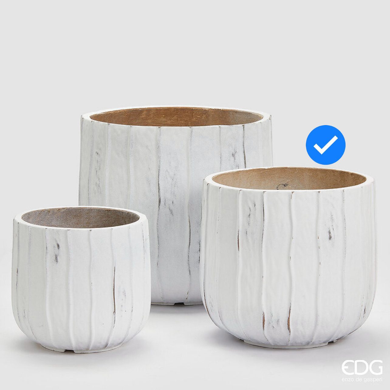 Vaso in Resinpietra Onde Rotondo  S3 M2 d.35 h.34 Edg