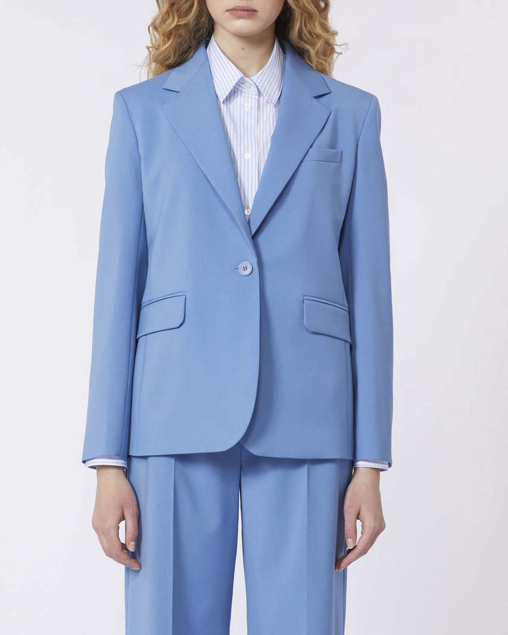 Blazer avio monopetto Weekend Max Mara in pura lana vergine