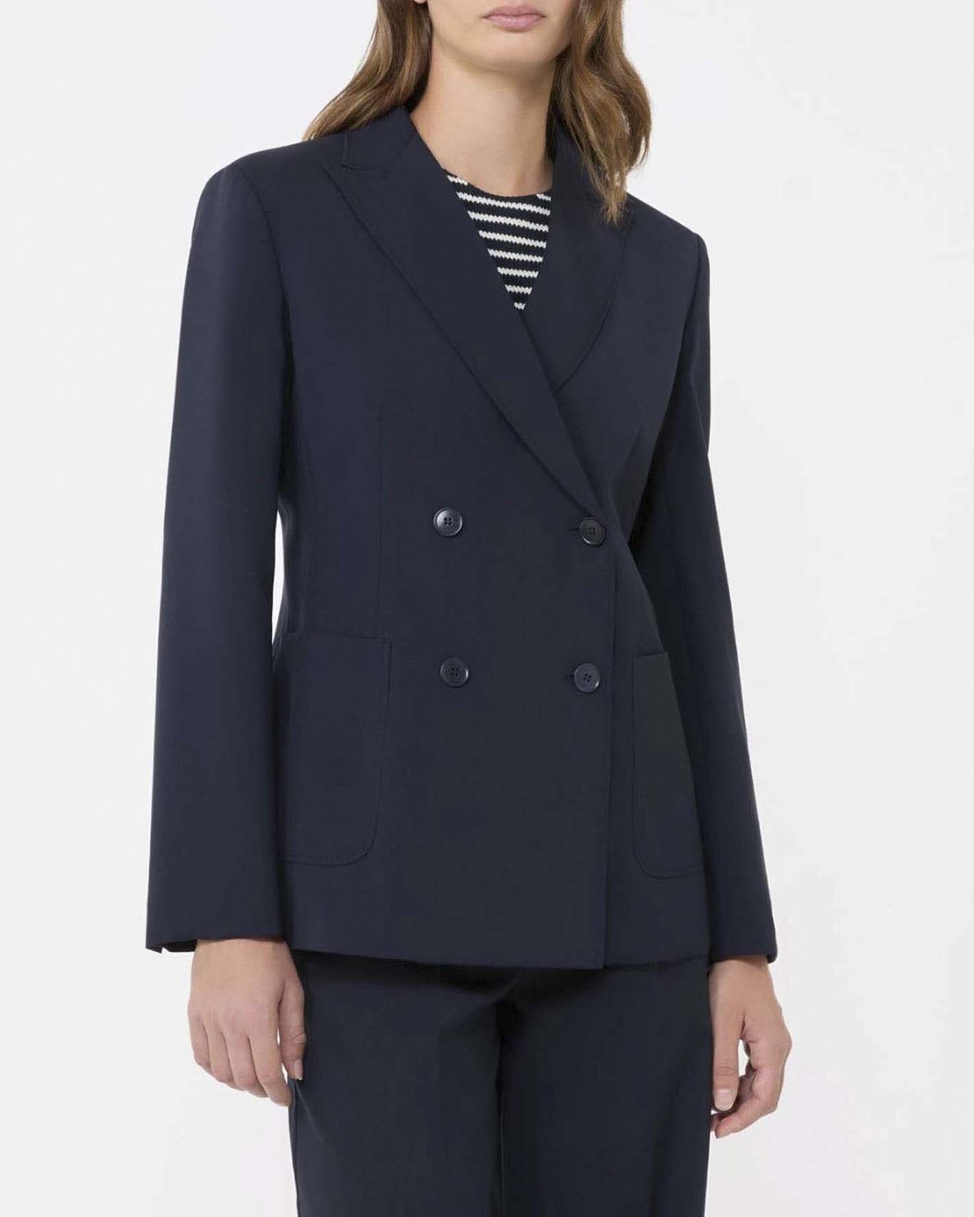 Blazer blu doppiopetto Weekend Max Mara in pura lana vergine