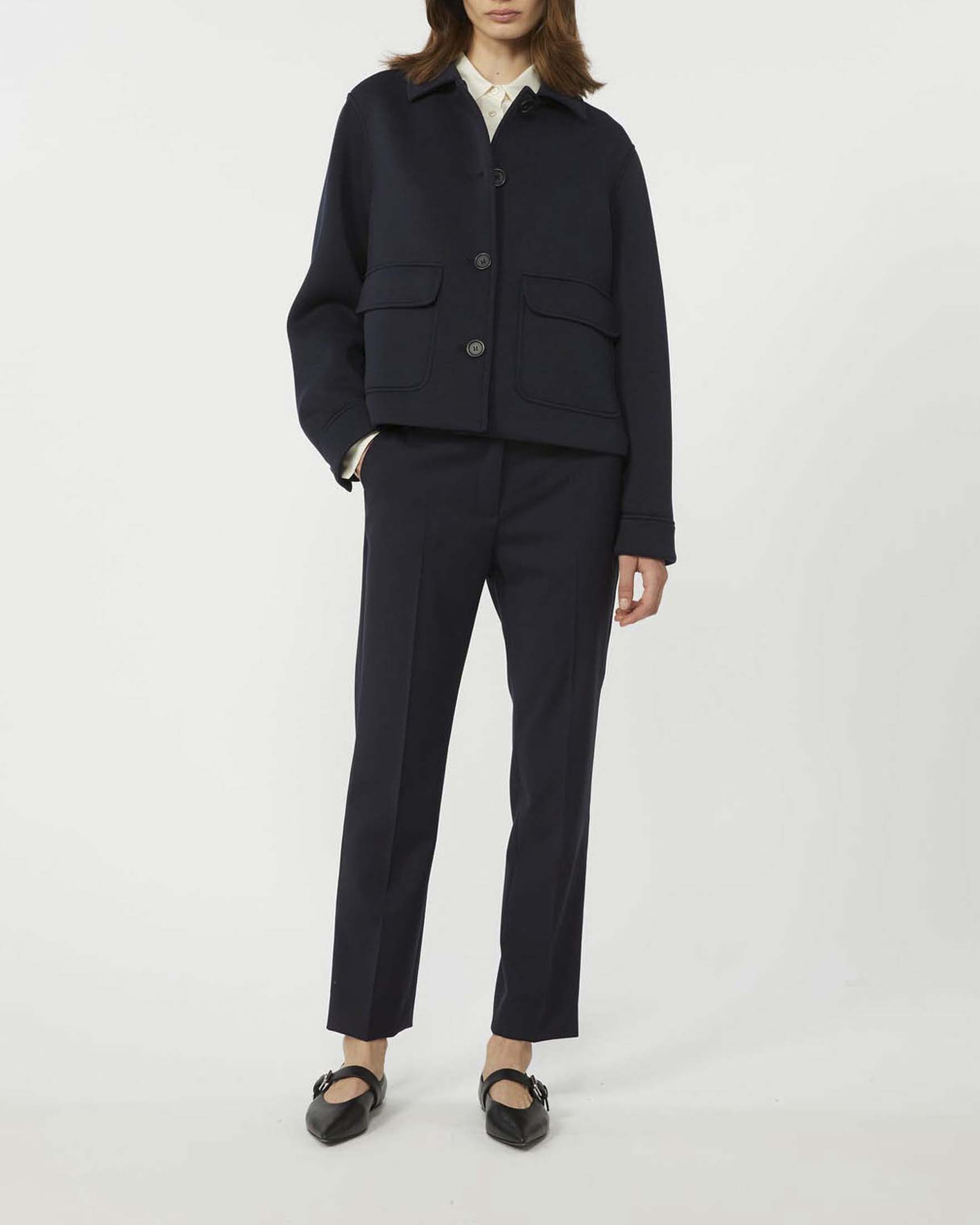 Shacket blu Weekend Max Mara con doppia tasca dalla silhouette a camicia image