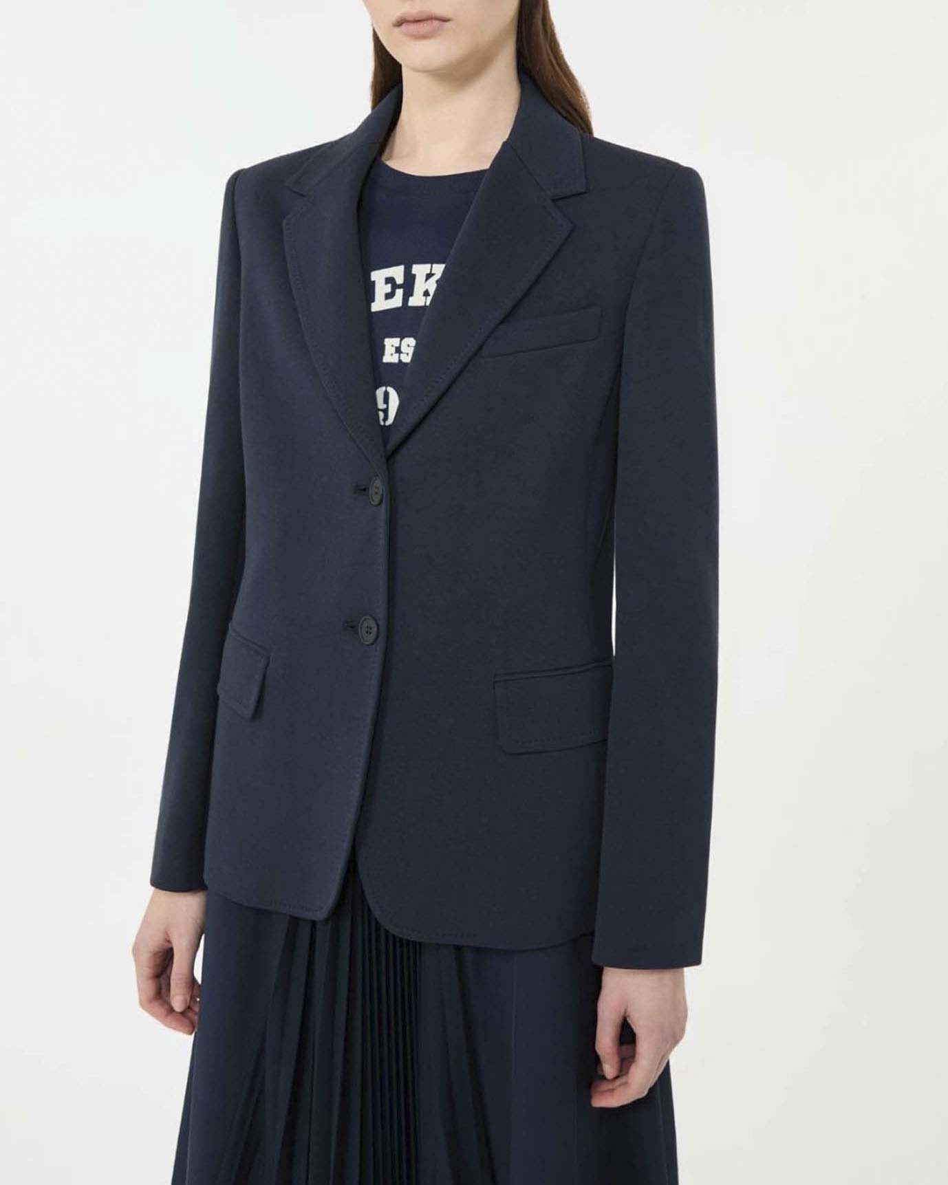 Blazer blu monopetto Weekend Max Mara in jersey di cotone