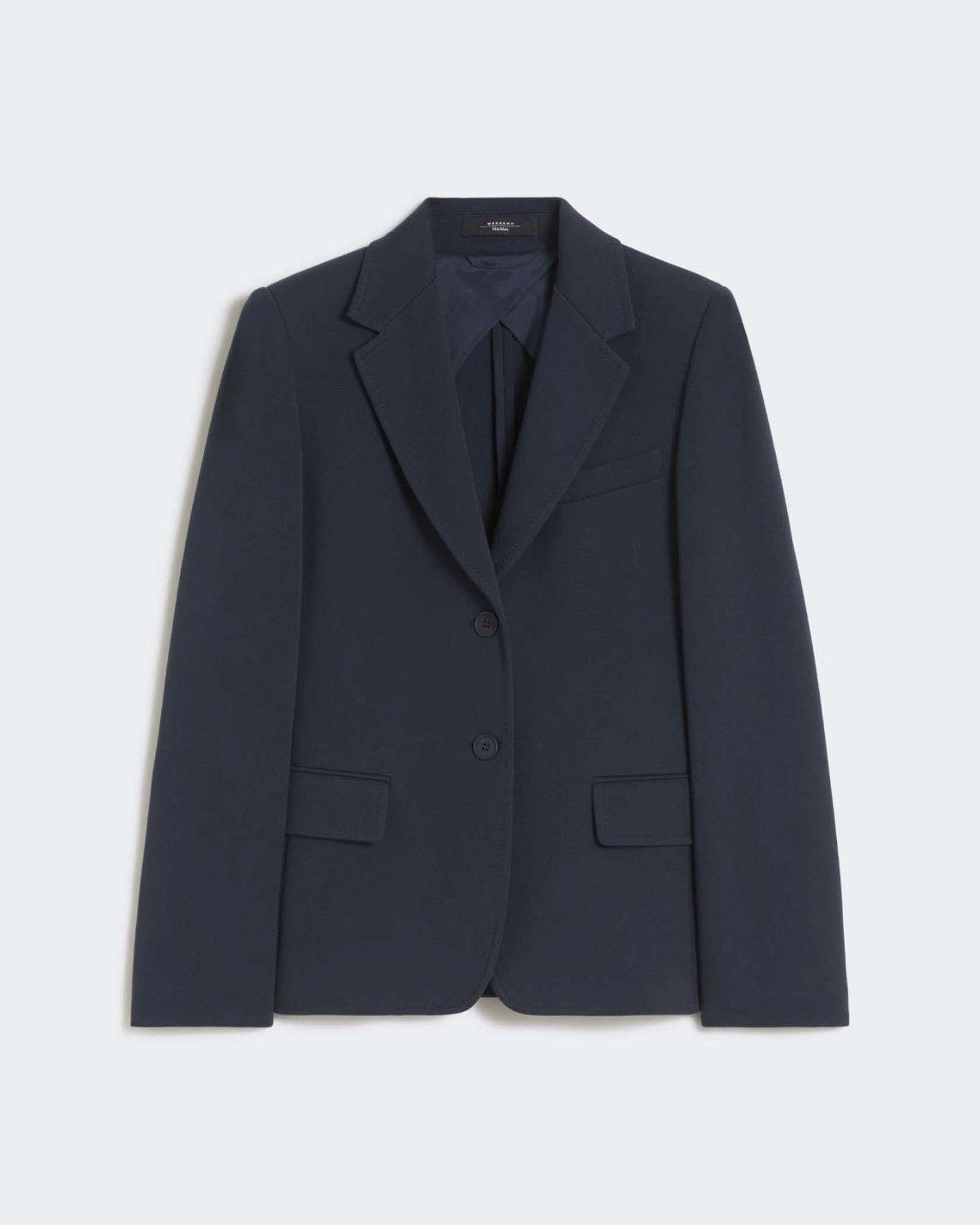 Weekend Max Mara — Blazer blu monopetto Weekend Max Mara in jersey di cotone