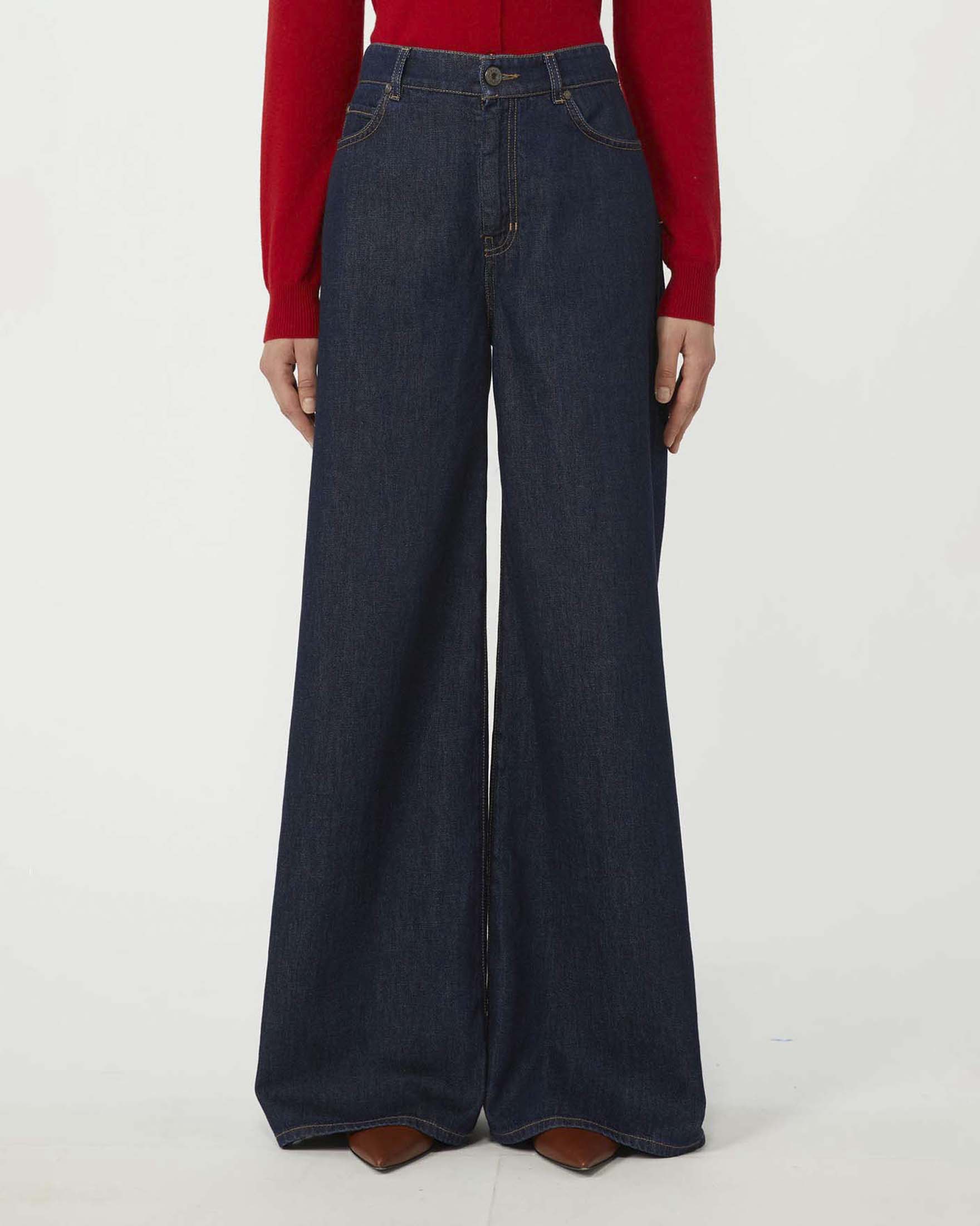 Jeans super wide Weekend blu scuro in puro cotone