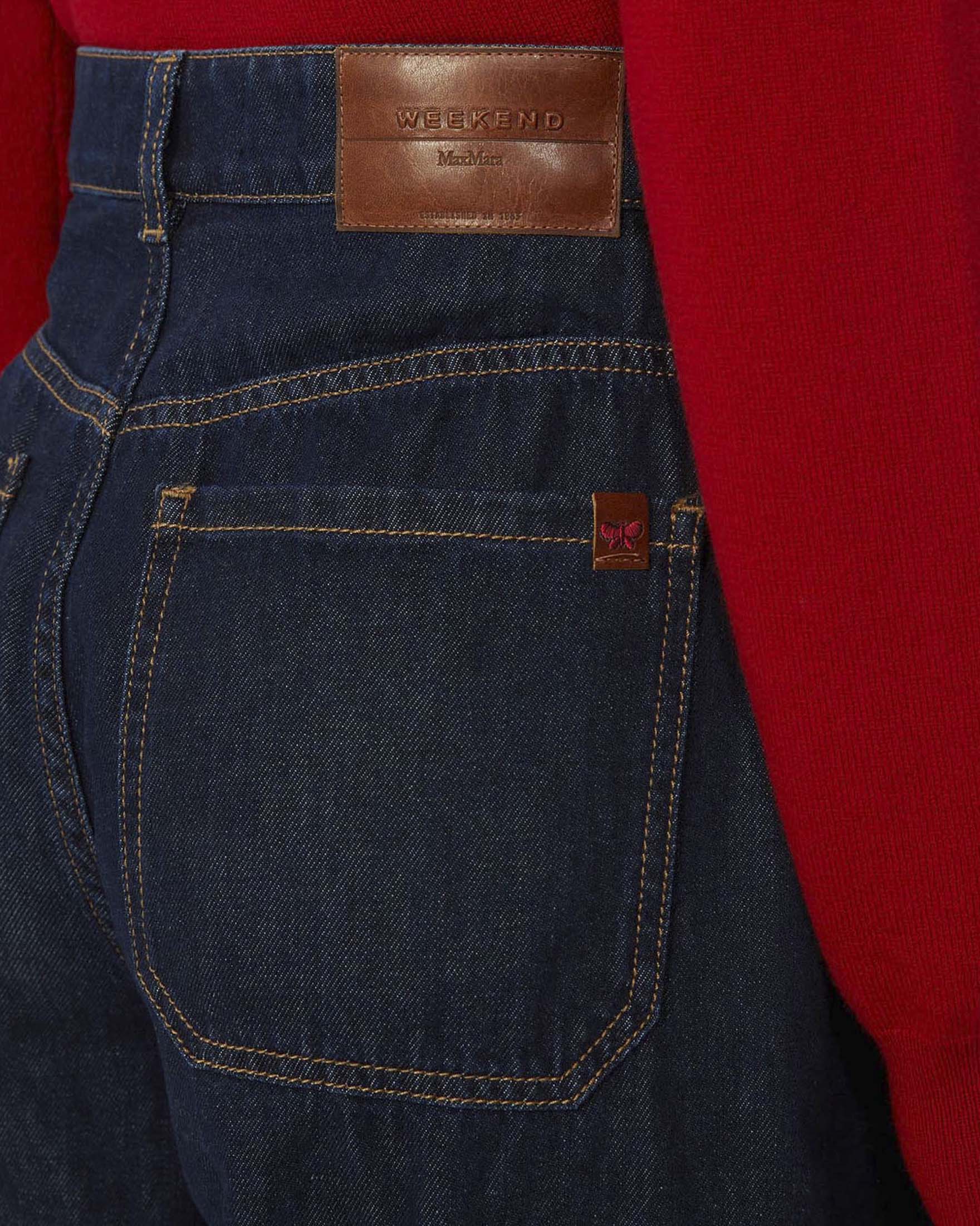 Jeans super wide Weekend Max Mara blu scuro in puro cotone image