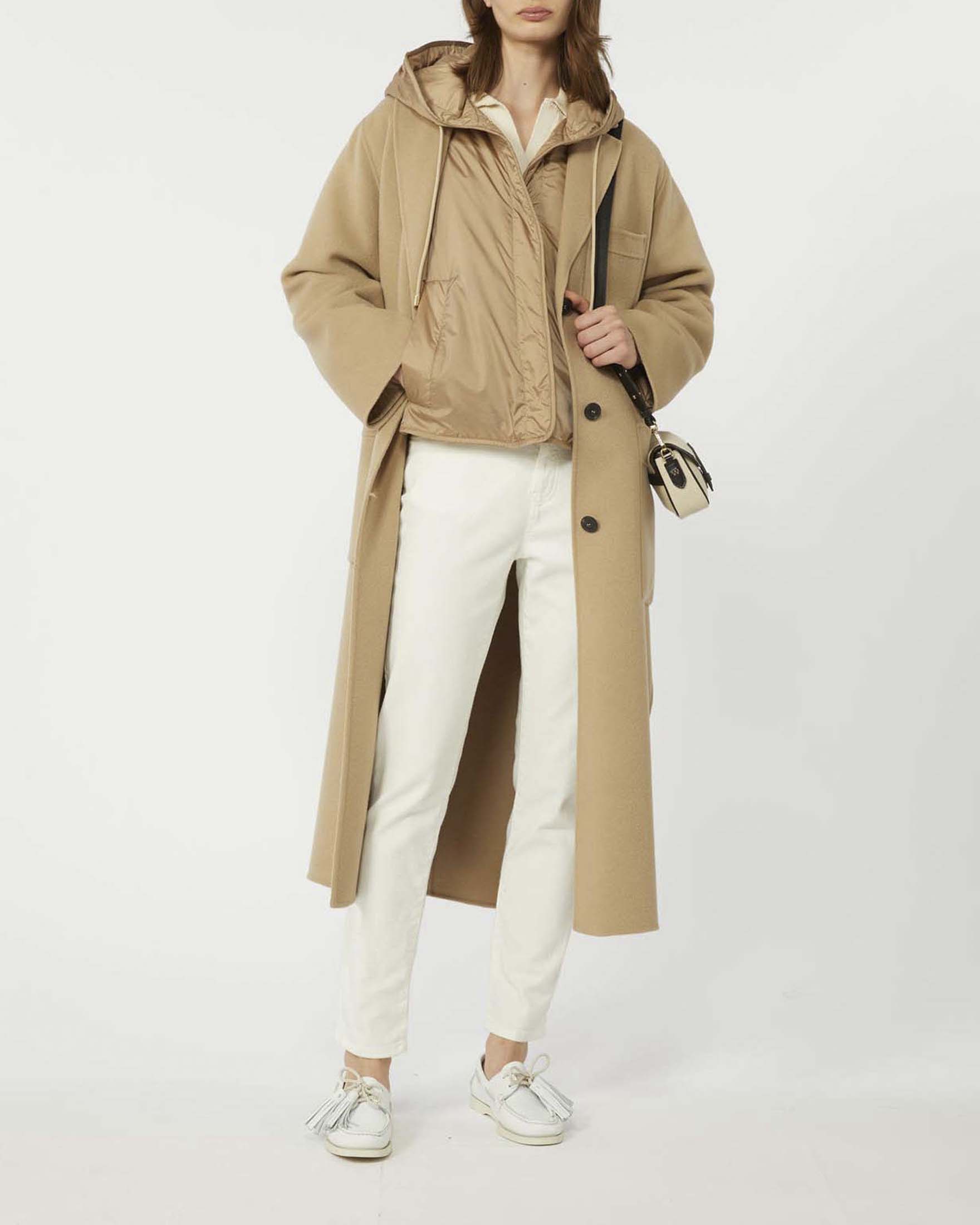 Pantalone bianco slim Weekend Max Mara in bull di cotone strech image