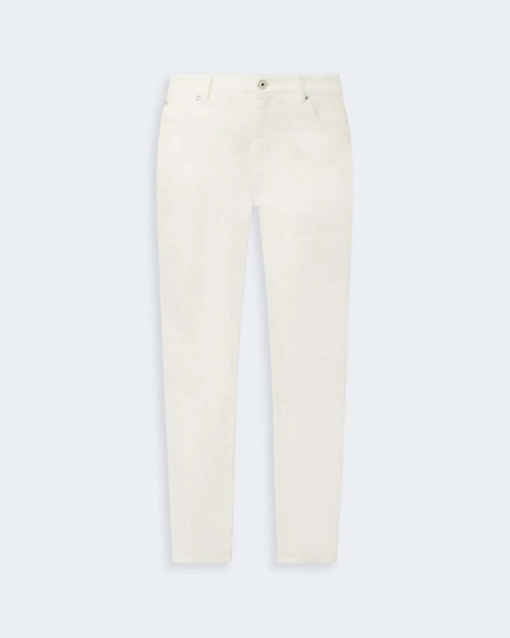 Pantalone bianco slim Weekend Max Mara in bull di cotone strech