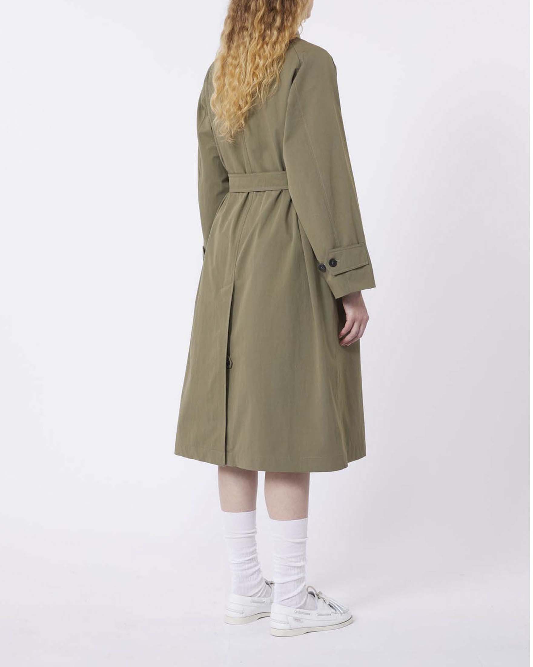 Trench khaki Weekend Max Mara midi in gabardina antigoccia con cintura in vita image