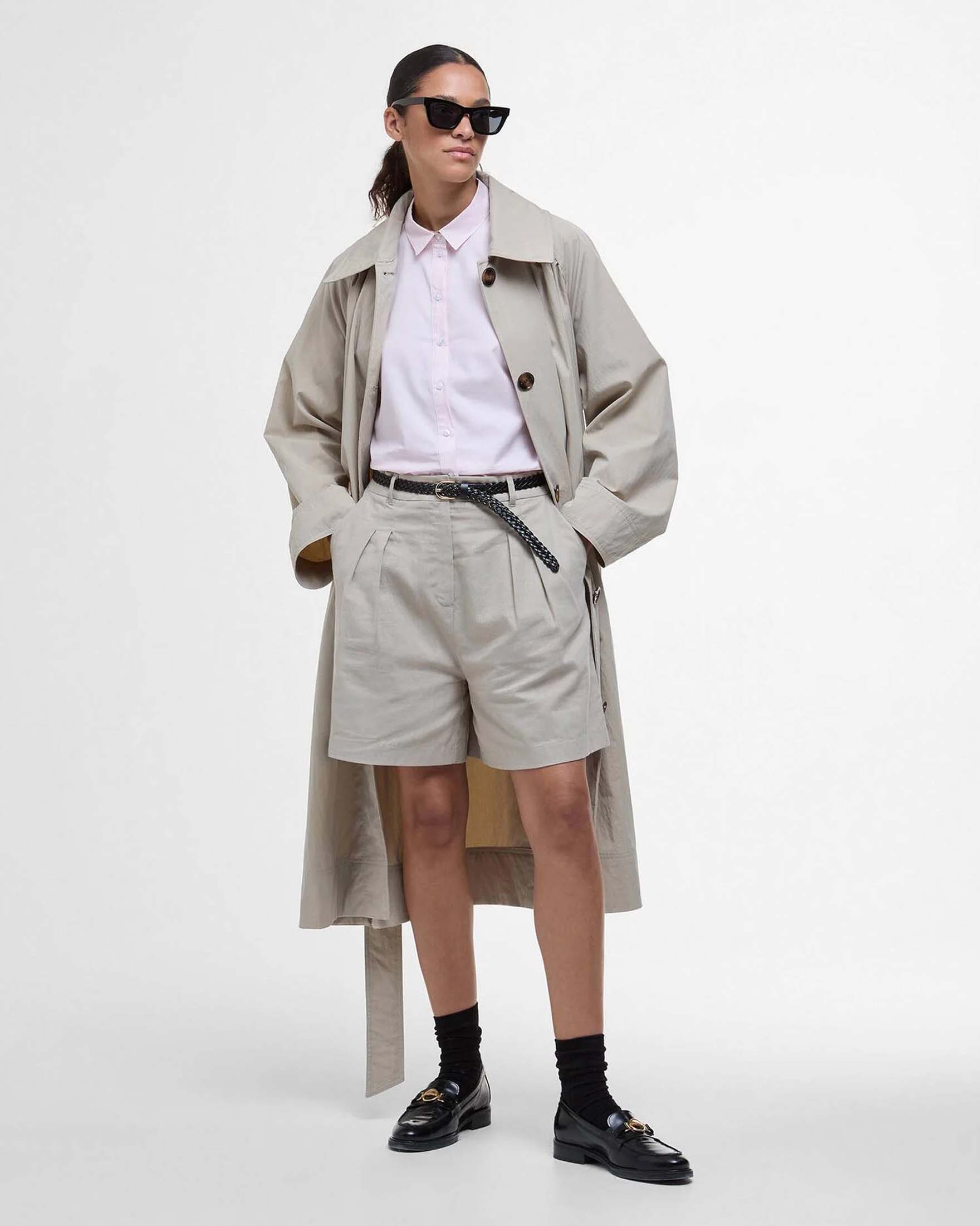 Camicia rosa Barbour Derwent in cotone Oxford con dettagli in tartan image