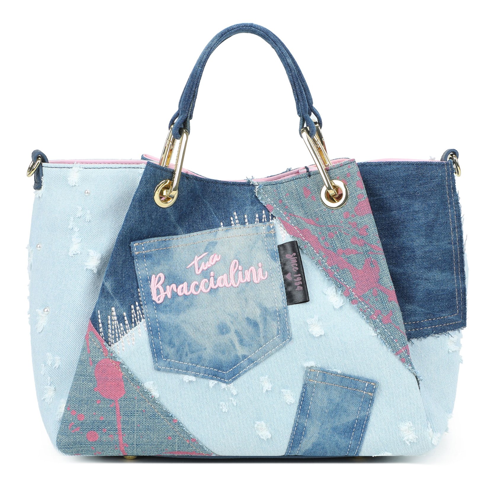 Amy Jeans Borsa a mano e tracolla B18821 Blu