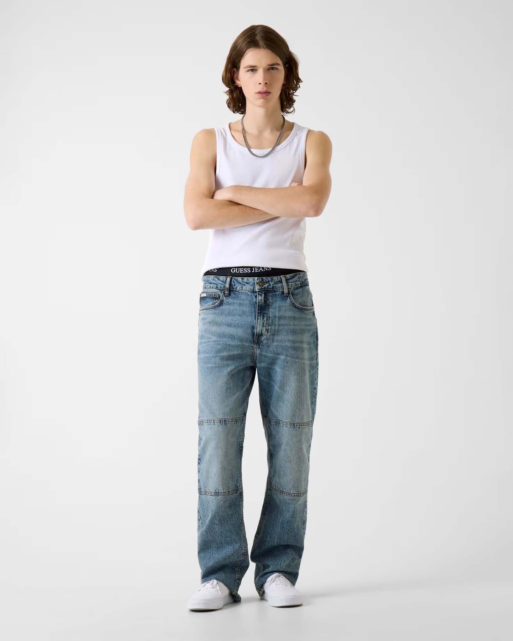 Guess Jeans relaxed-fit blu medium wash in cotone elasticizzato