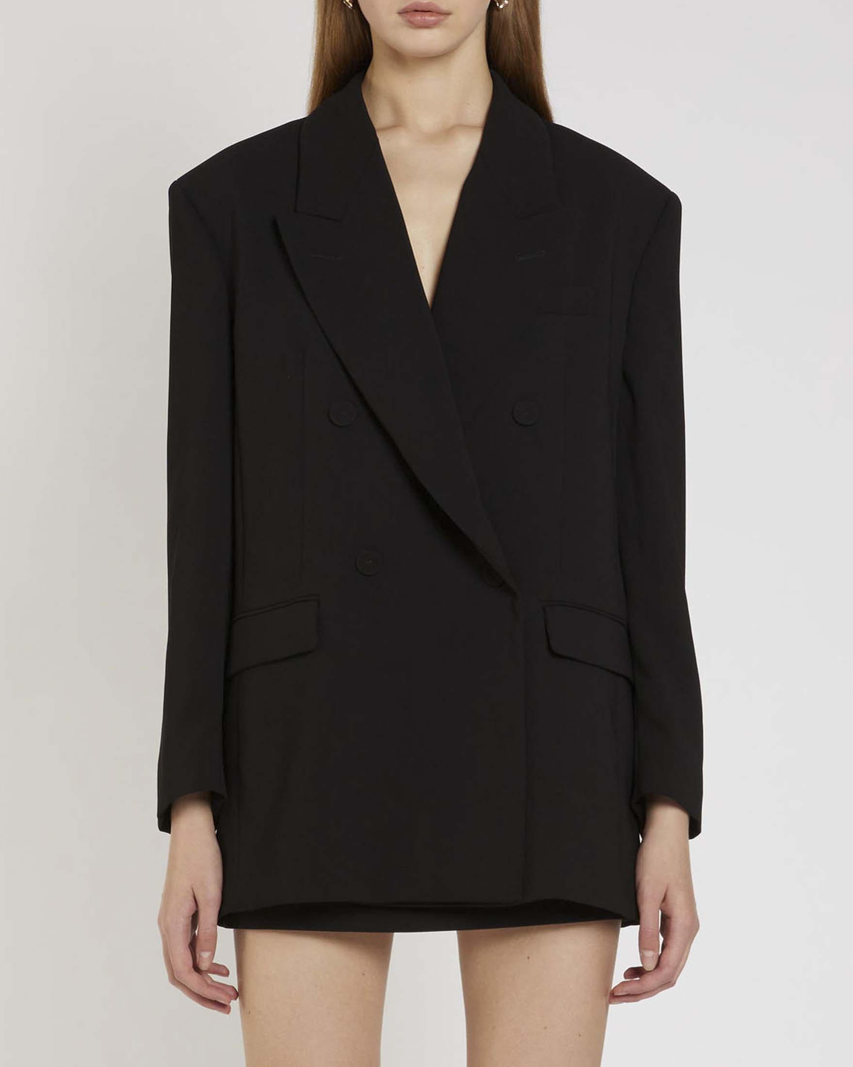 Blazer nero oversize Marella 365 con chiusura doppio petto