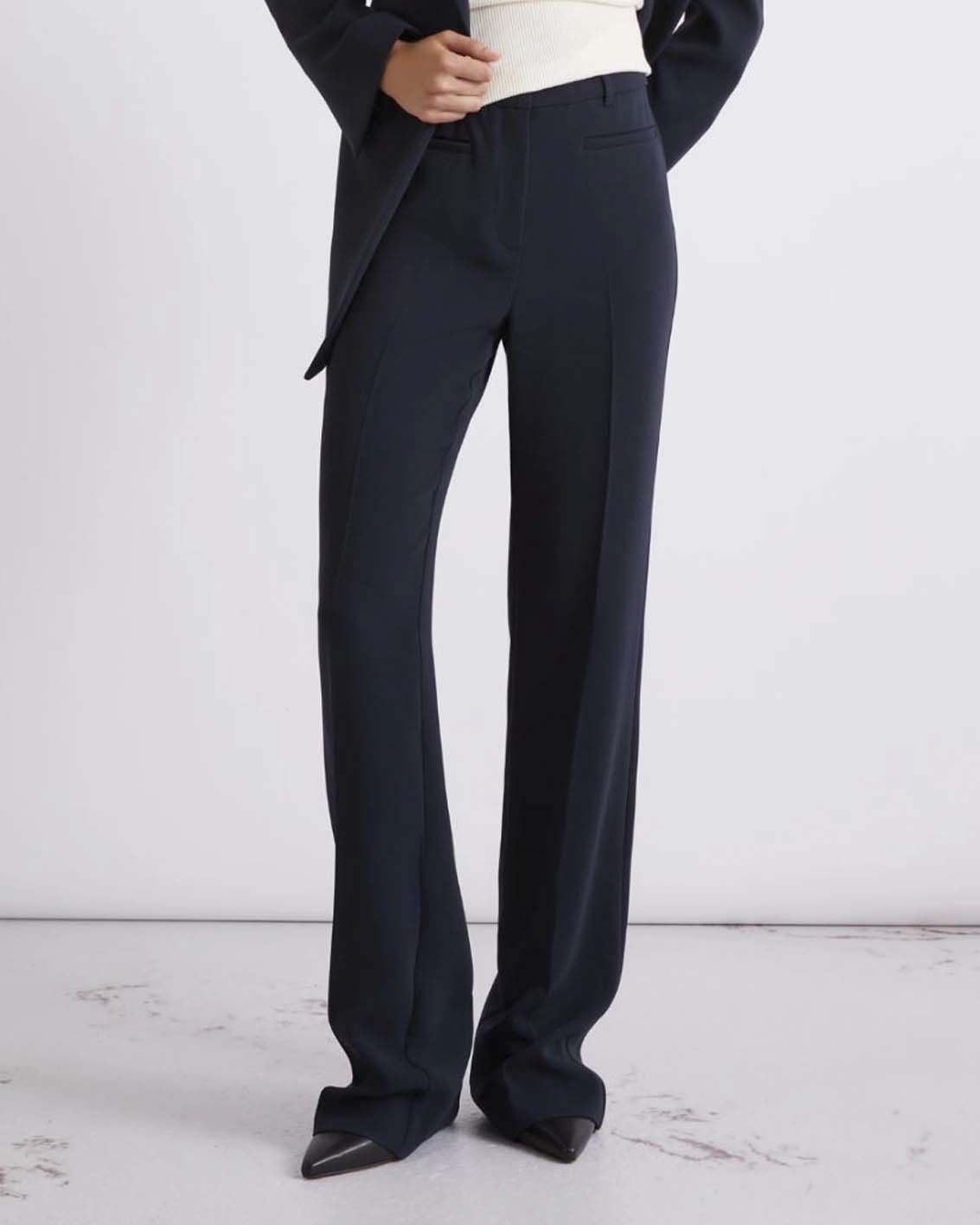 Pantalone blu Marella leggermente flare in cady tecnico image
