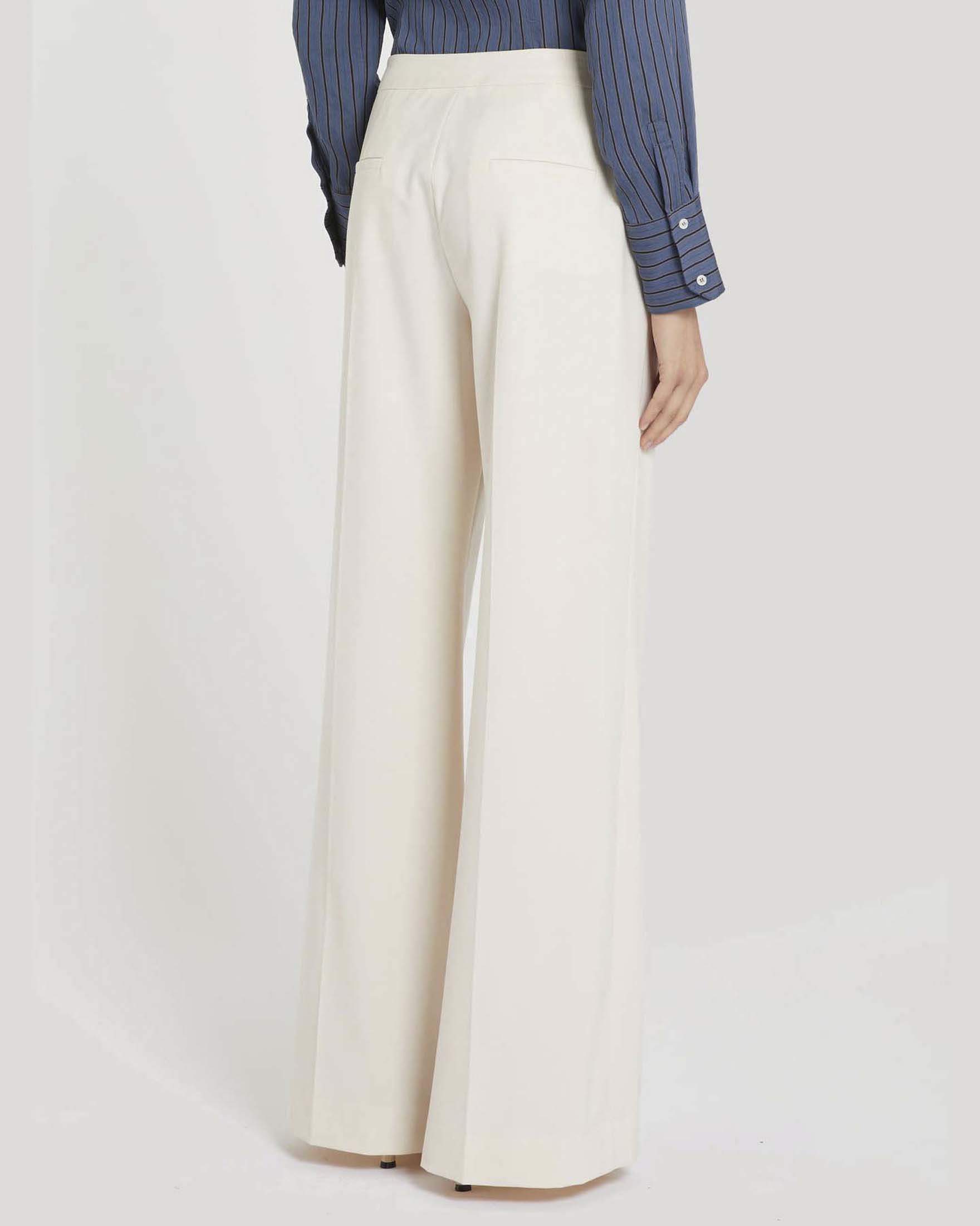 Pantaloni color panna Marella straight in tela stretch image