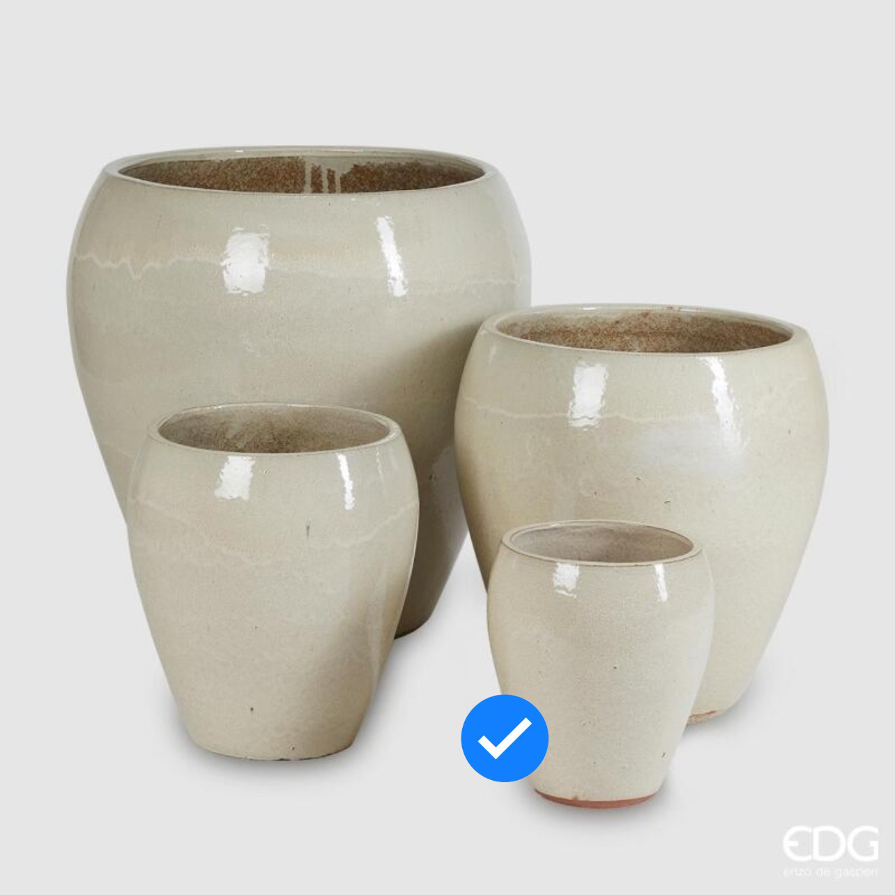 Vaso Glaze Rotondo Bombato Crema S4 M1 d.28 h.32 Edg