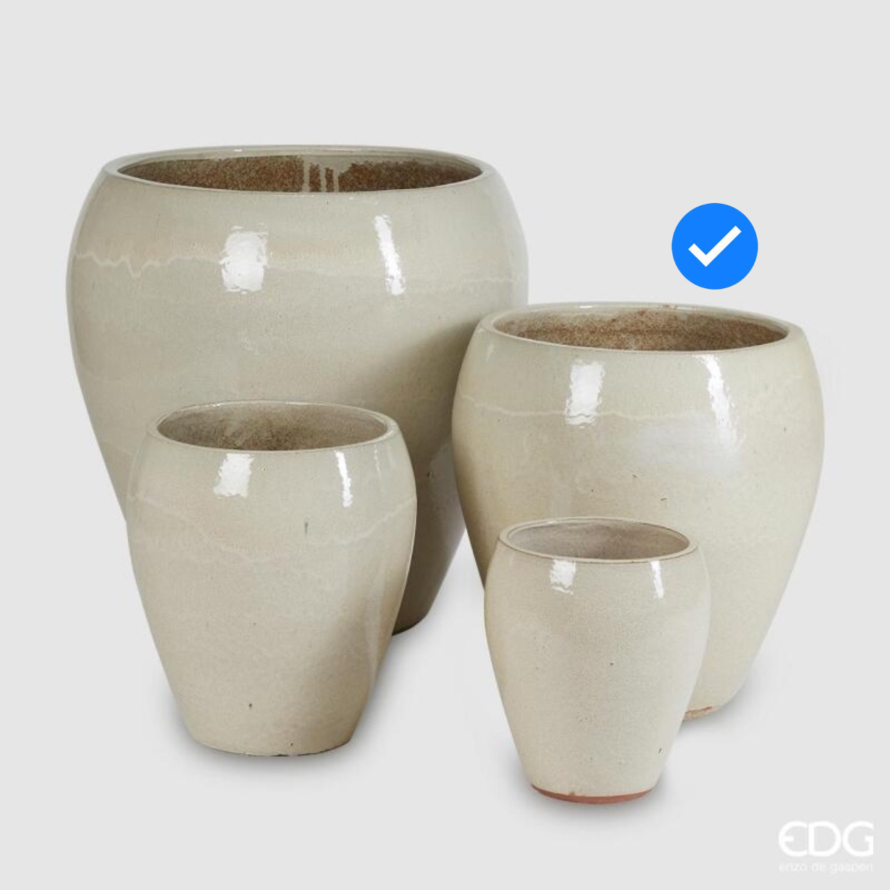 Vaso Glaze Rotondo Bombato Crema S4 M3 d.50 h.53 Edg