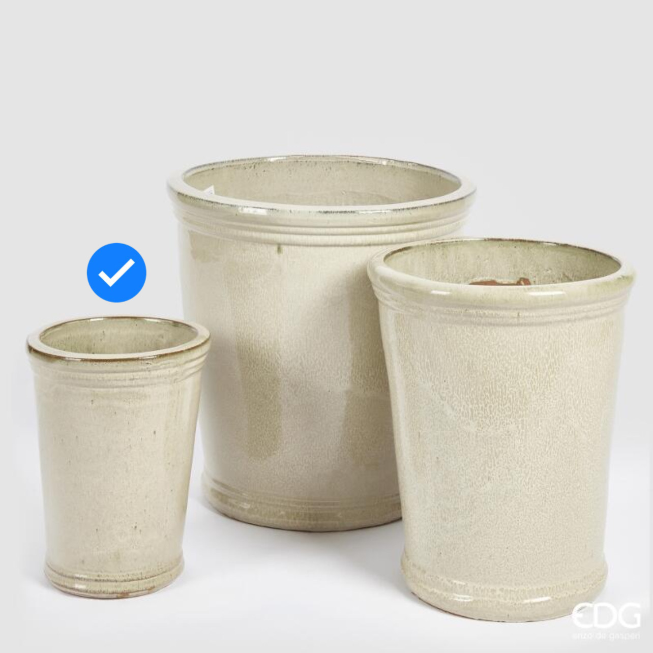Vaso in Ceramica Glaze Svasato Crema S3 M1 d.25 h.31 Edg
