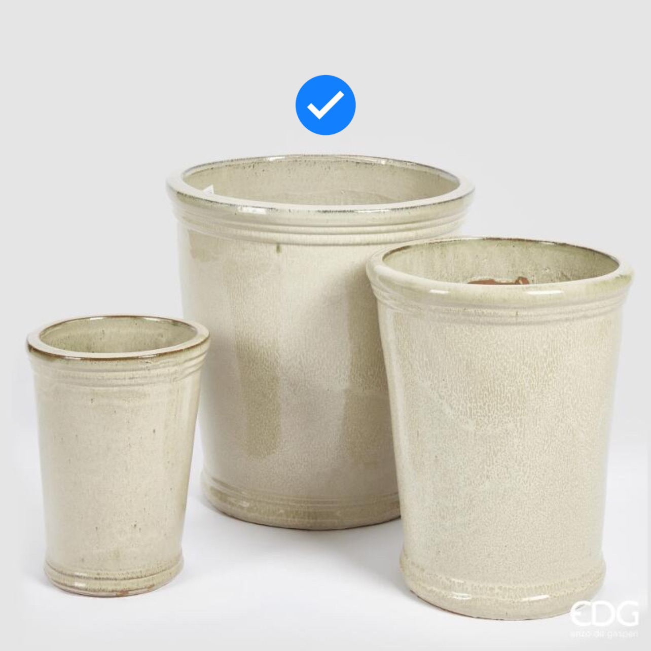 Vaso in Ceramica Glaze Svasato Crema S3 M3 d.47 h.47 Edg