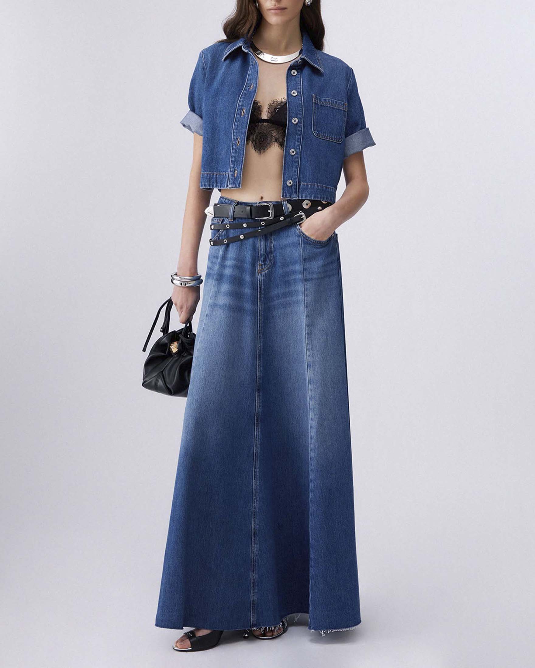 Camicia in denim Liu Jo cropped a mezza manica