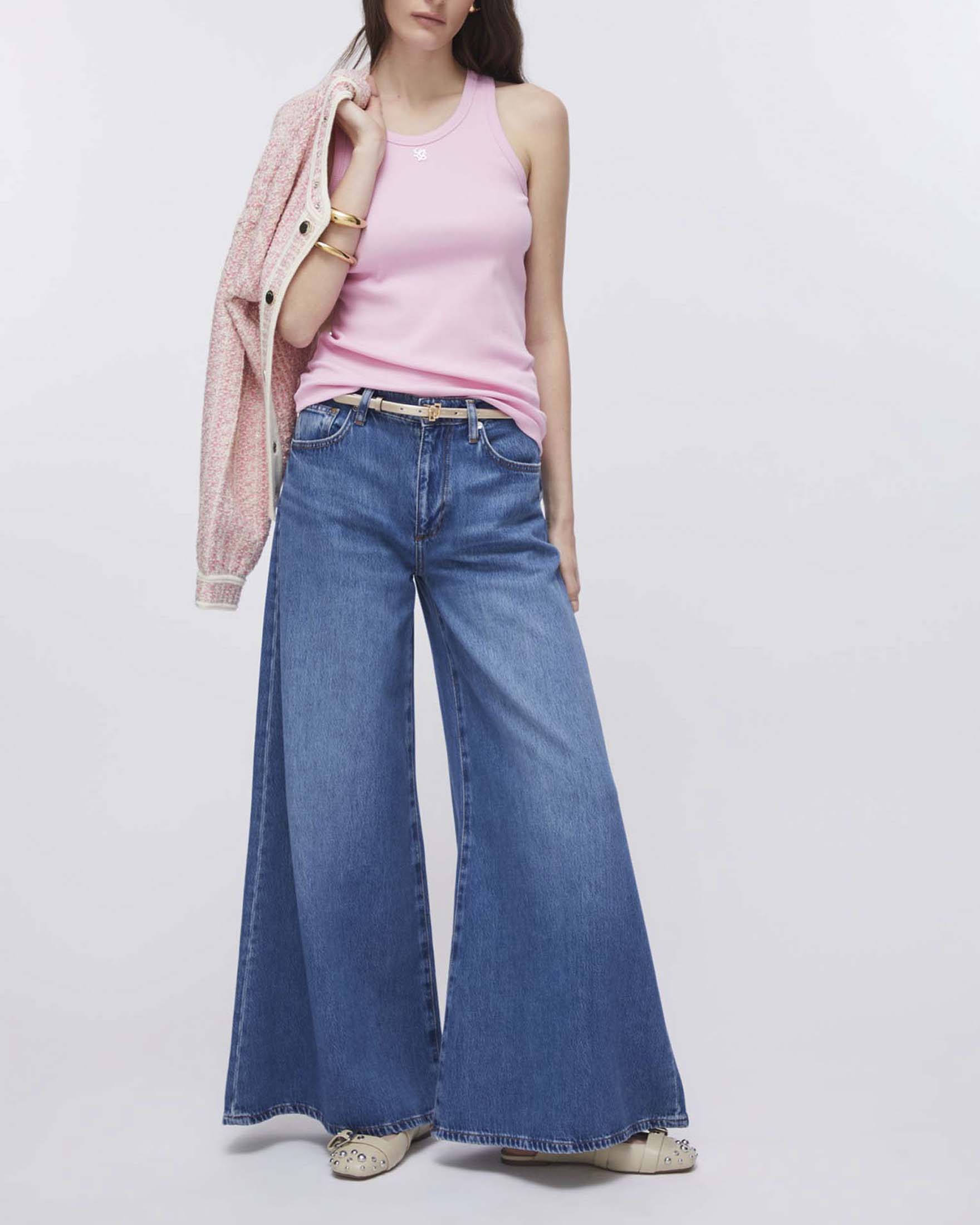 Jeans sper flare Liu Jo a vita alta lavaggio medio stone washed