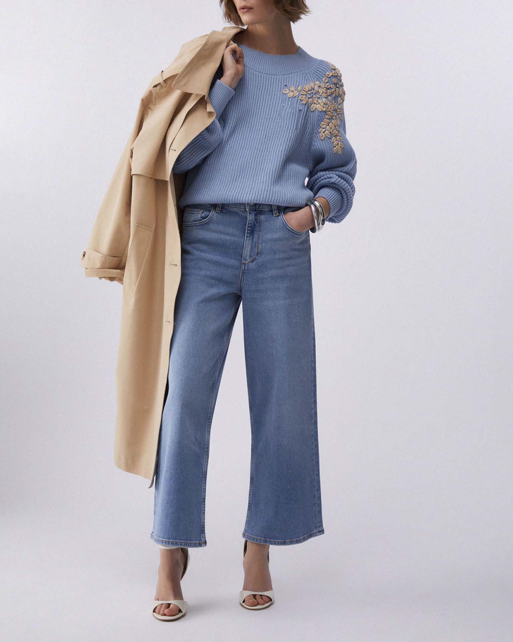 Jeans cropped Liu Jo lavaggio chiaro in cotone elasticizzato
