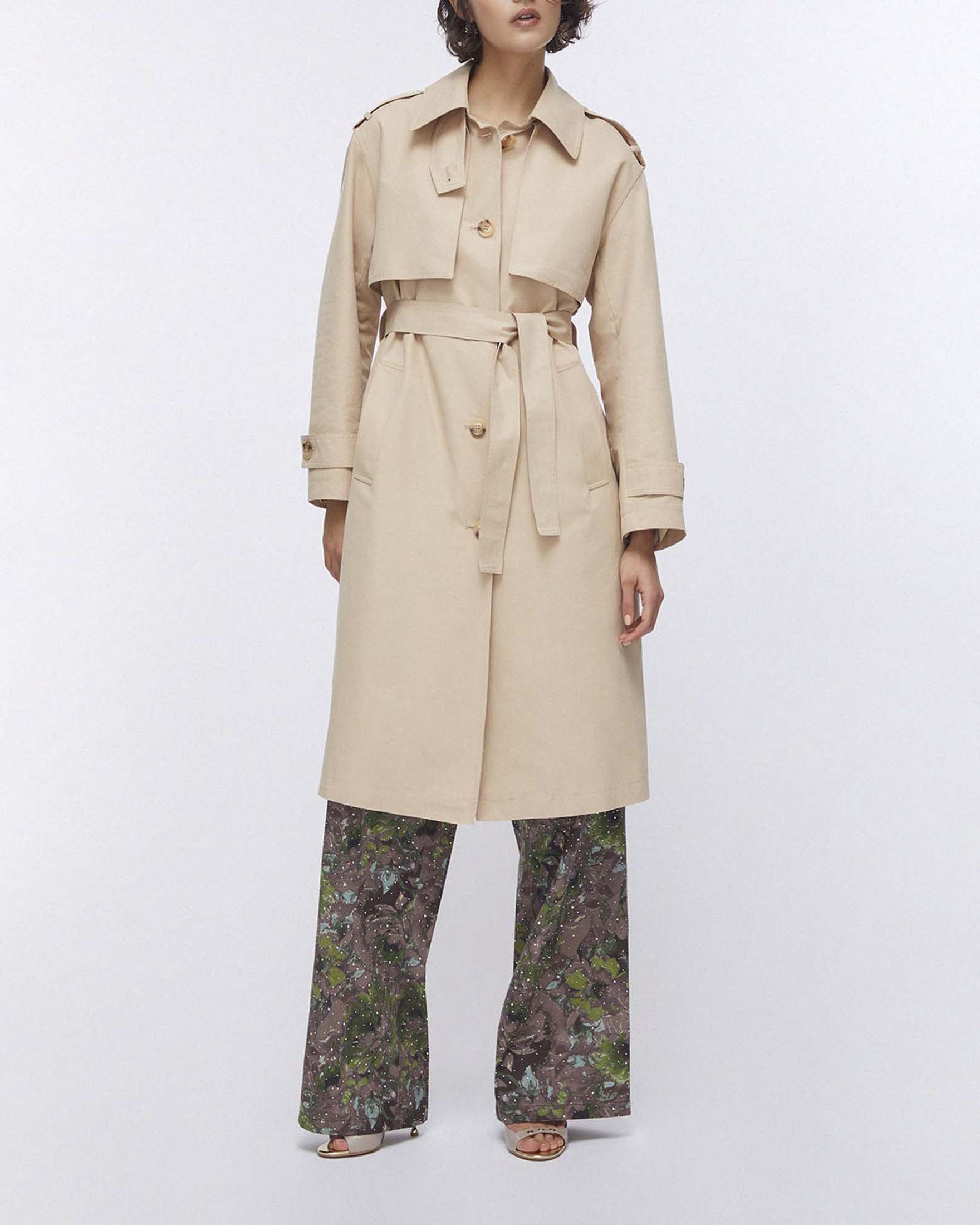 Trench Liu Jo sabbia in misto cotone con cintura