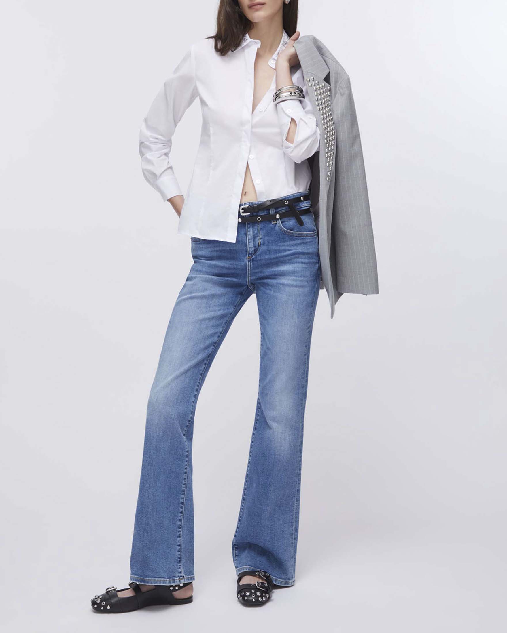 Camicia Liu Jo bianca in popeline con colletto e ricami gioiello