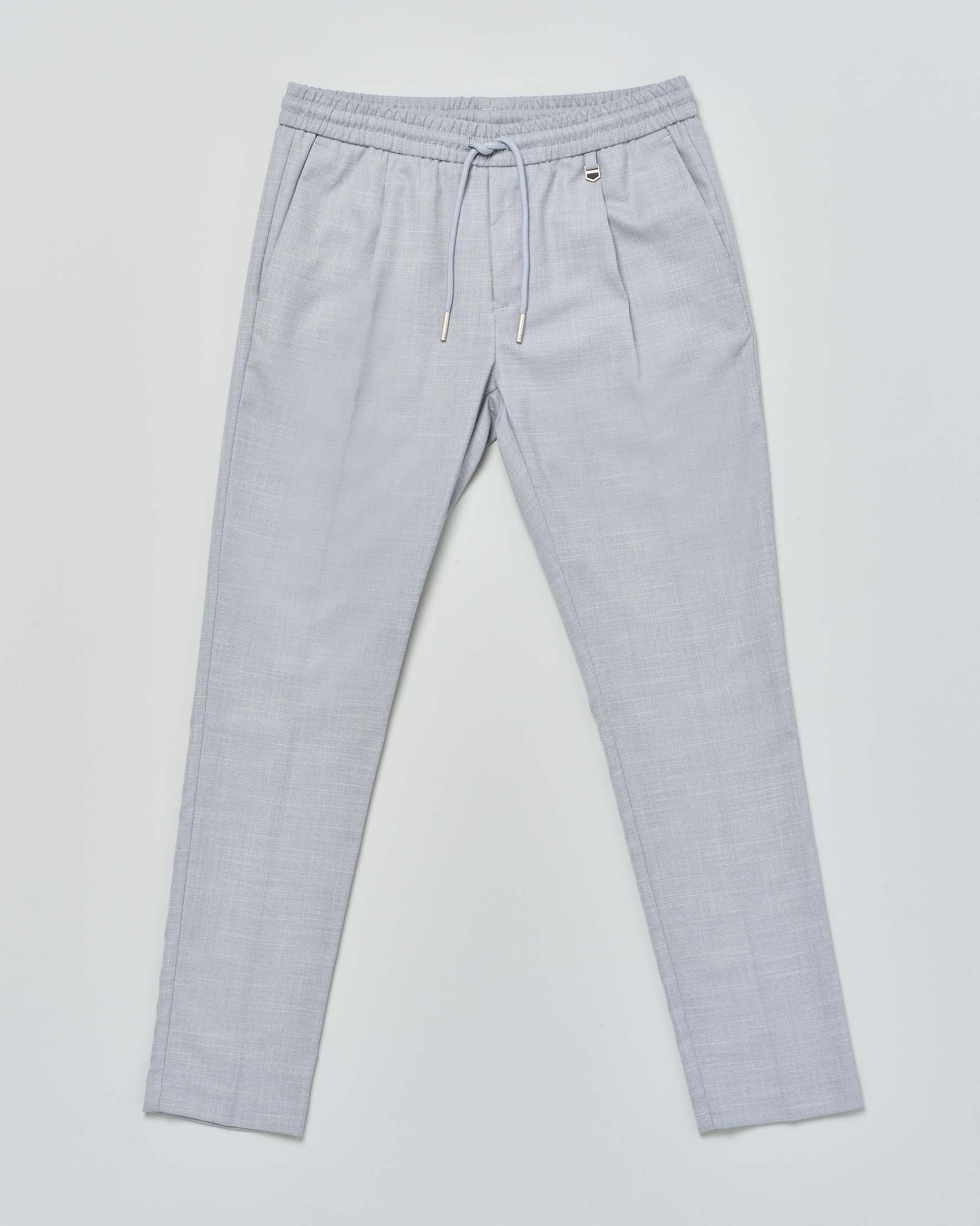 Pantalone Antony Morato in grisaglia di misto viscosa azzurro e grigio