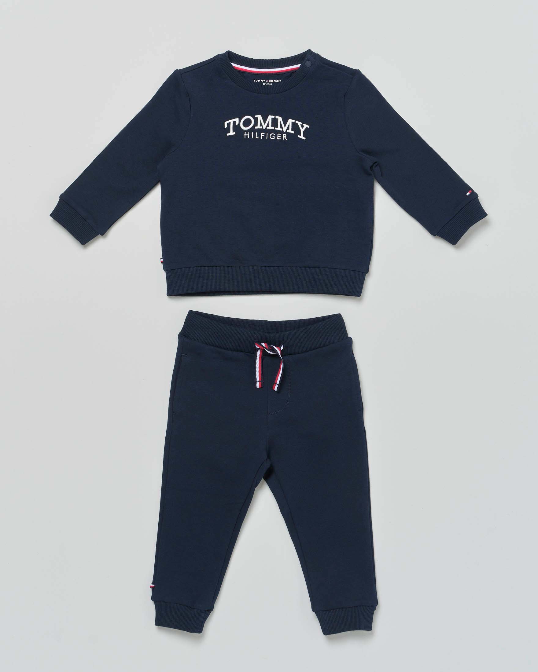 Completo tuta Tommy Hilfiger blu in cotone stretch