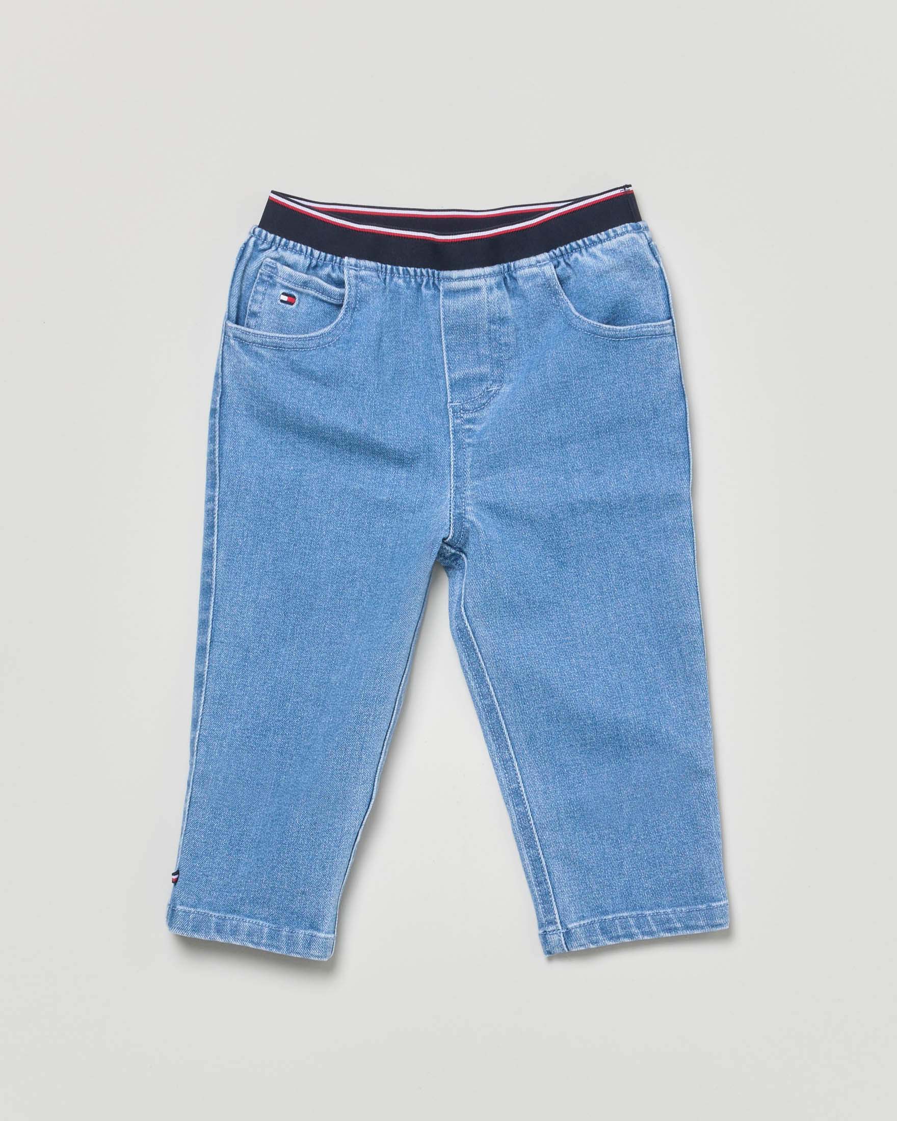 Jeans Tommy Hilfiger lavaggio chiaro stone washed con elastico