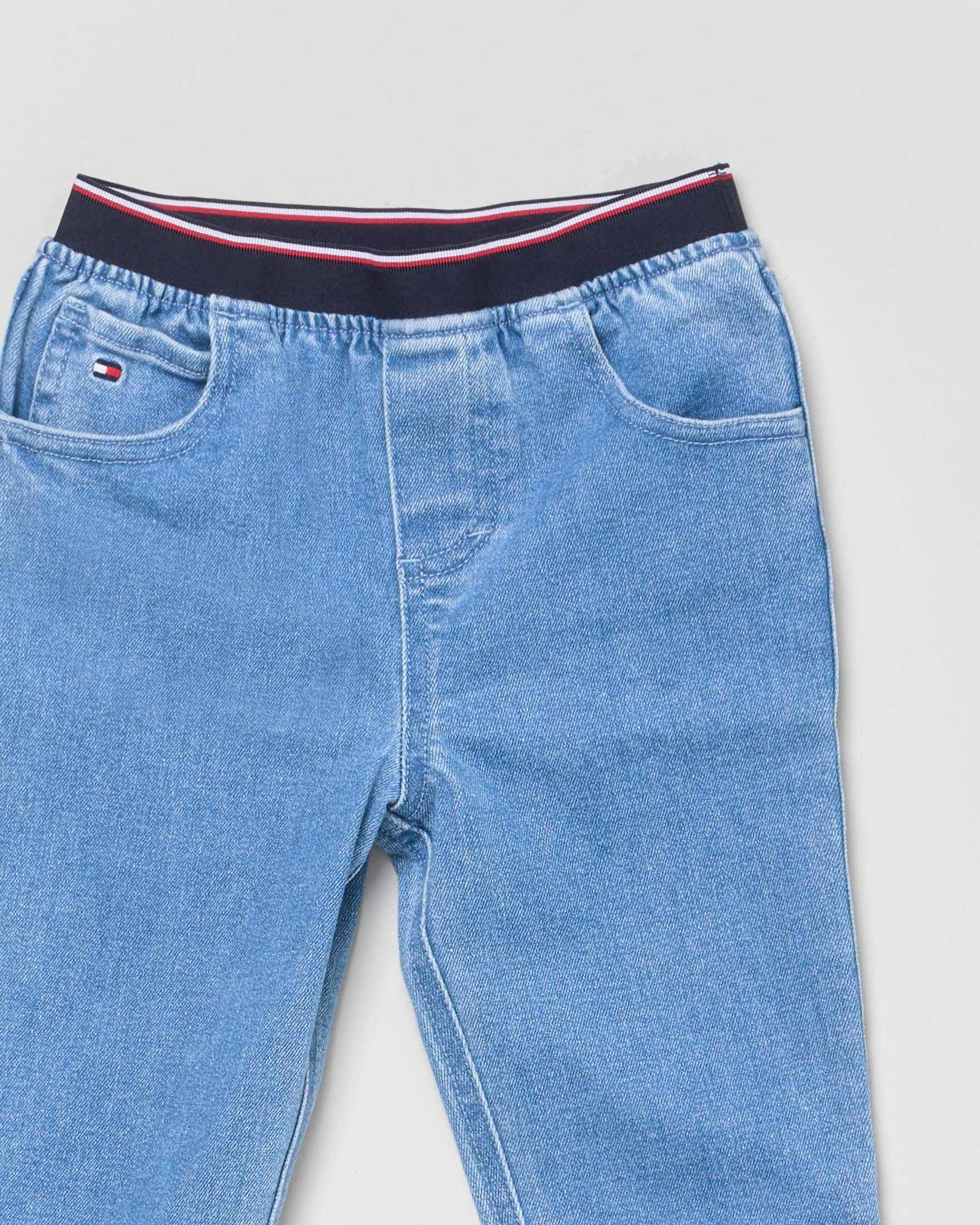 Jeans Tommy Hilfiger lavaggio chiaro stone washed con elastico image