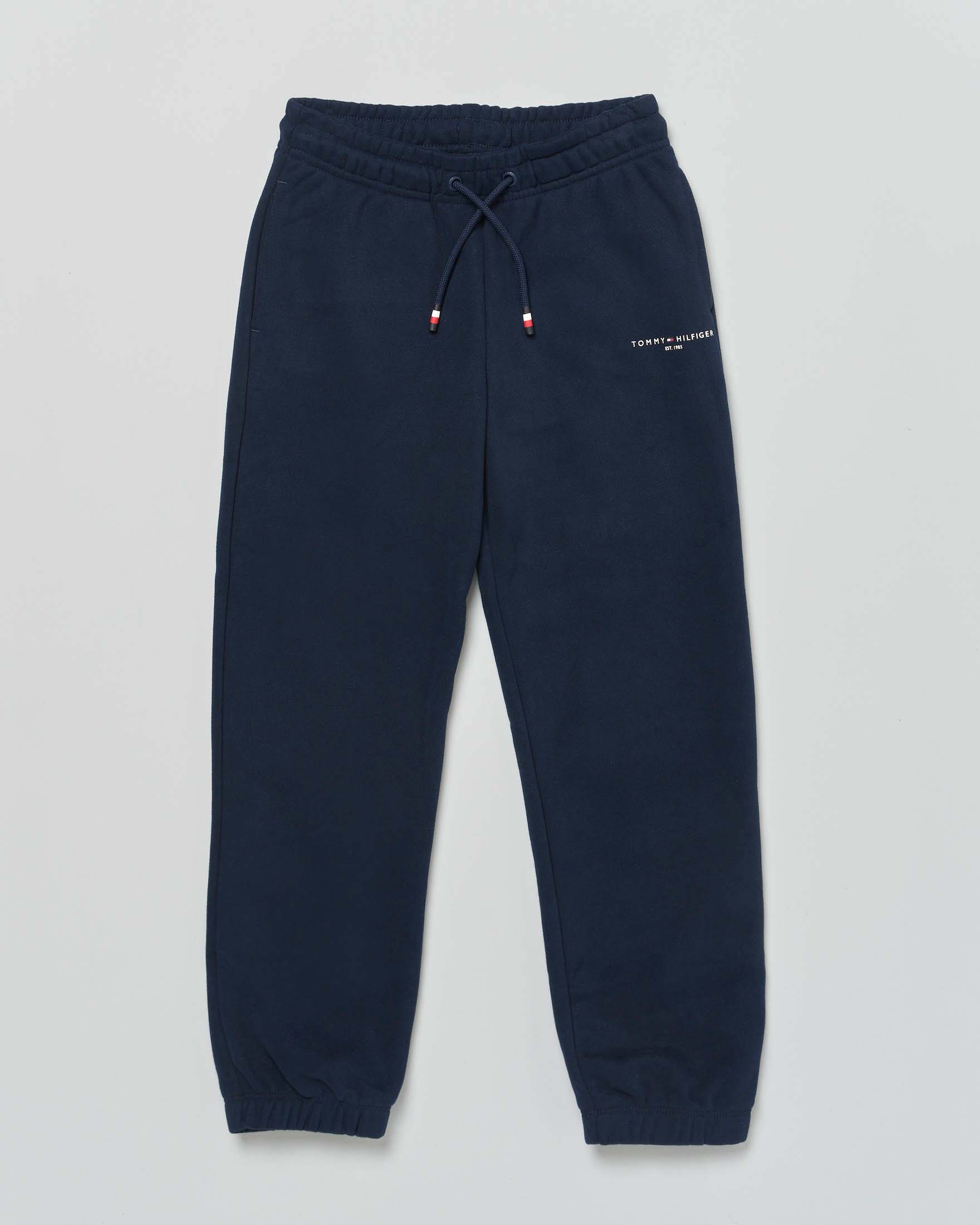 Pantalone jogger Tommy Hilfiger blu in felpa di misto cotone