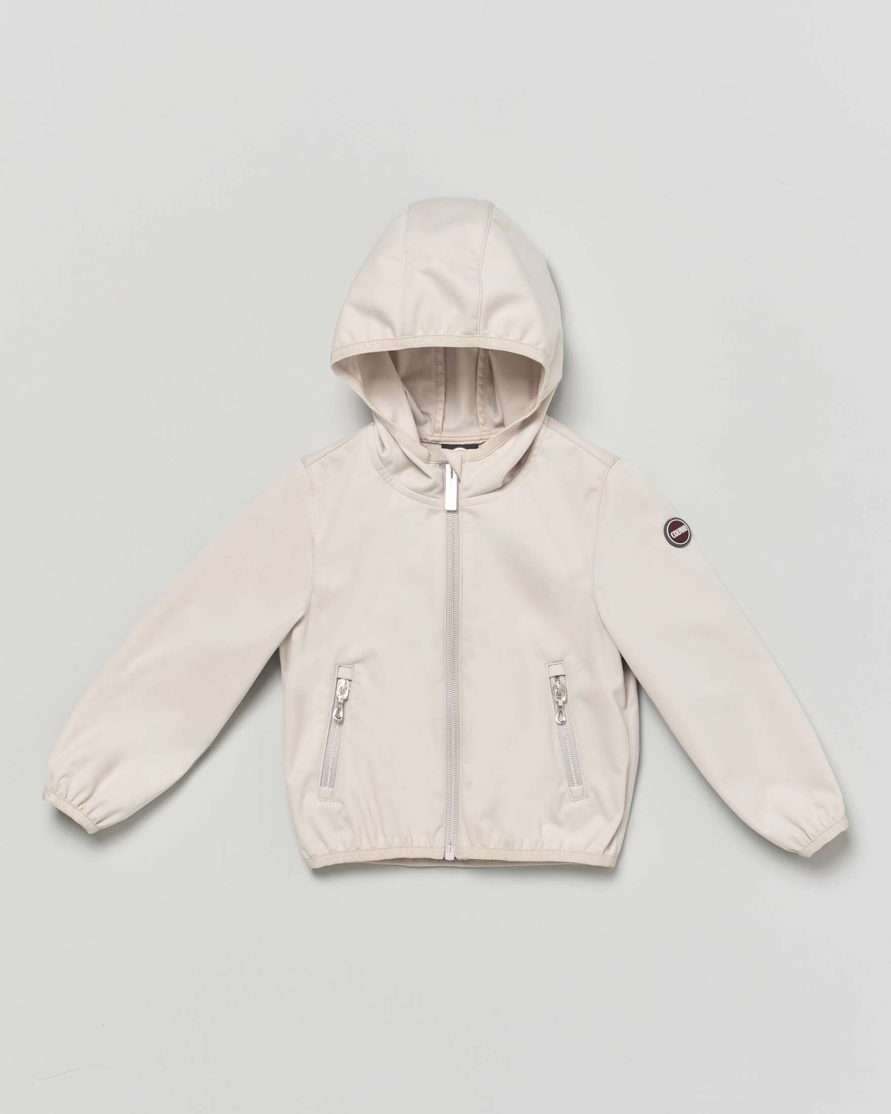 Giubbino Colmar Originals avorio in softshell elasticizzato con cappuccio