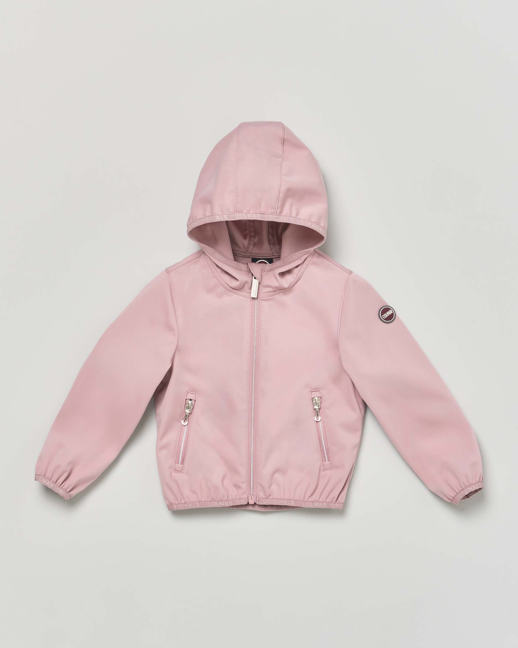 Giubbino Colmar Originals rosa cipria in softshell elasticizzato con cappuccio