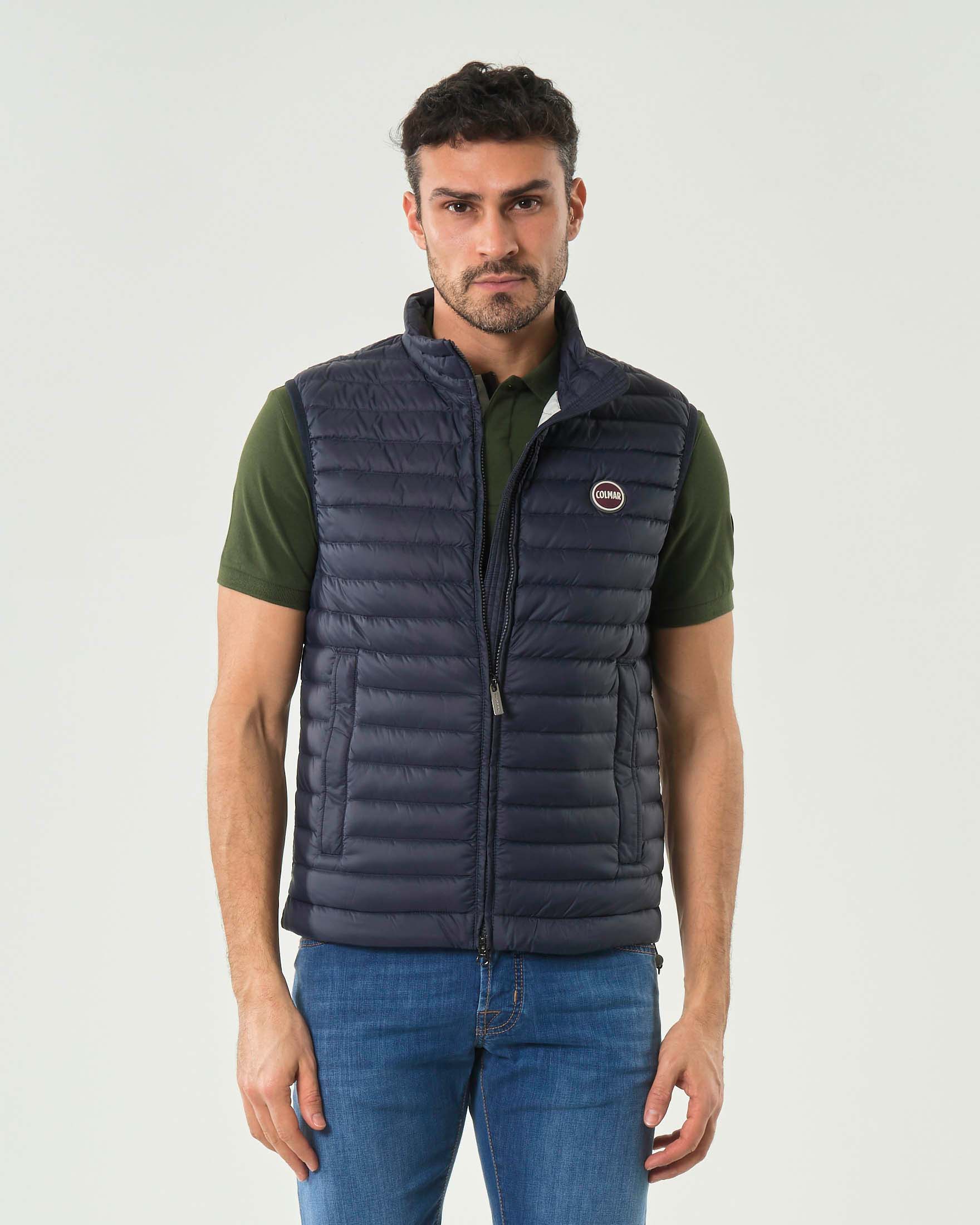 Piumino gilet Originals blu in nylon imbottito in piuma