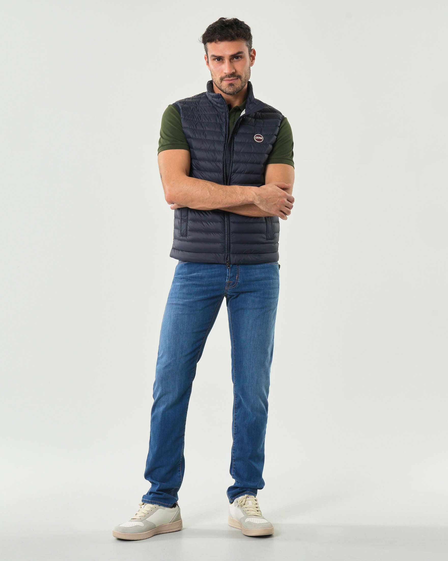 Piumino gilet Colmar Originals blu in nylon imbottito in piuma image
