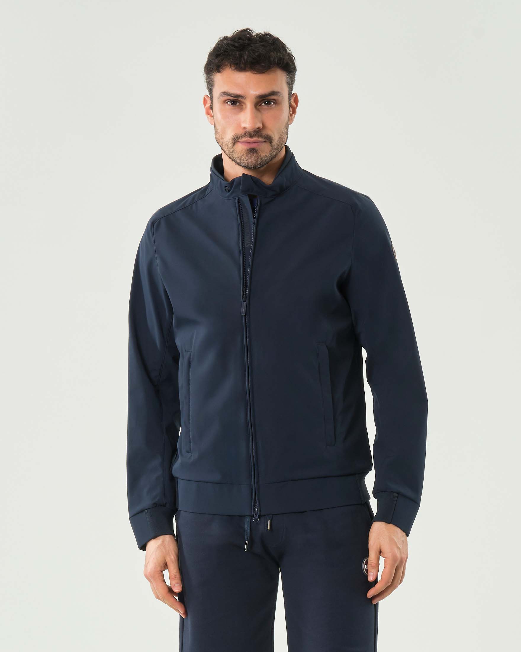 Giubbino biker blu Originals in softshell stretch impermeabile