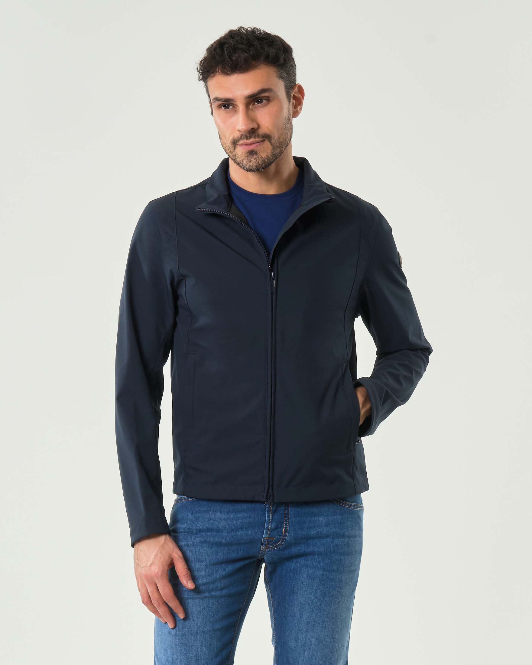 Giubbino blu Originals in softshell stretch impermeabile