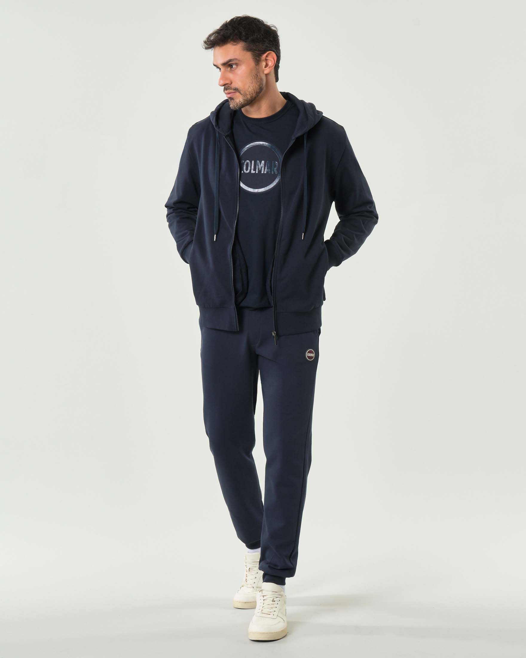 Felpa blu Colmar Originals in puro cotone con cappuccio e chiusura zip image