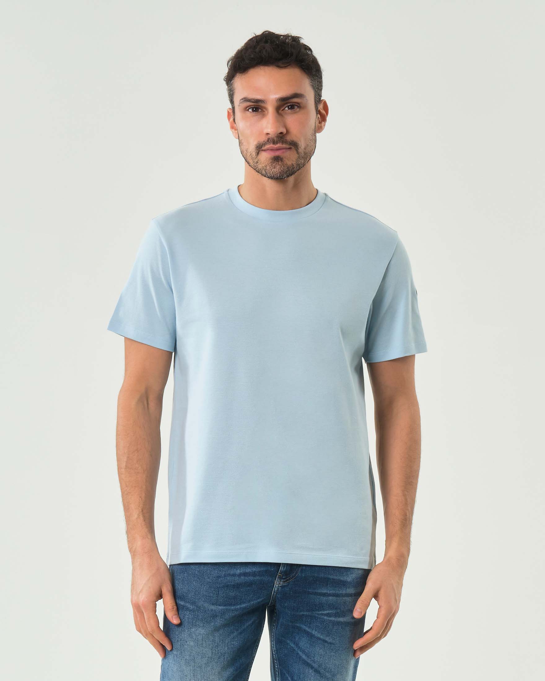 T-shirt Originals azzurra mezza manica in piquè di cotone