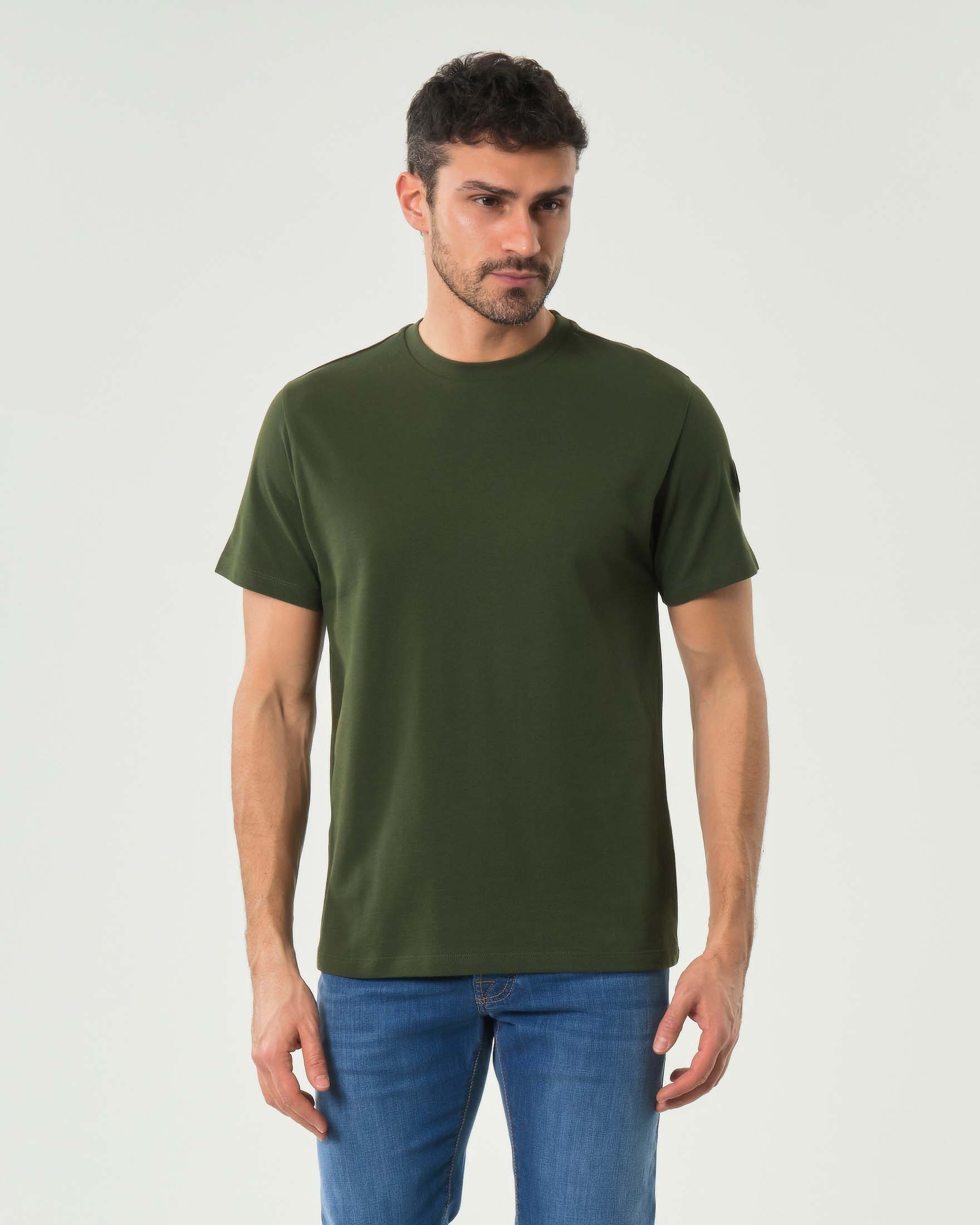 T-shirt Originals verde militare mezza manica in piquè di cotone